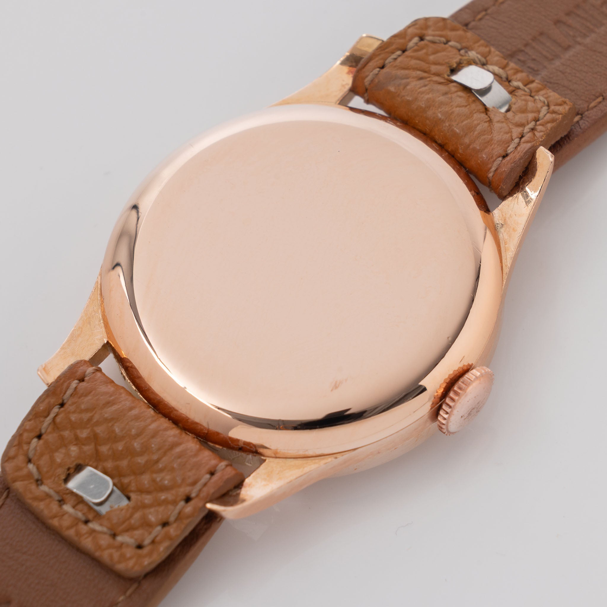 Rolex French Case Calatrava Dress Watch Gold Dial in 18k Rose Gold