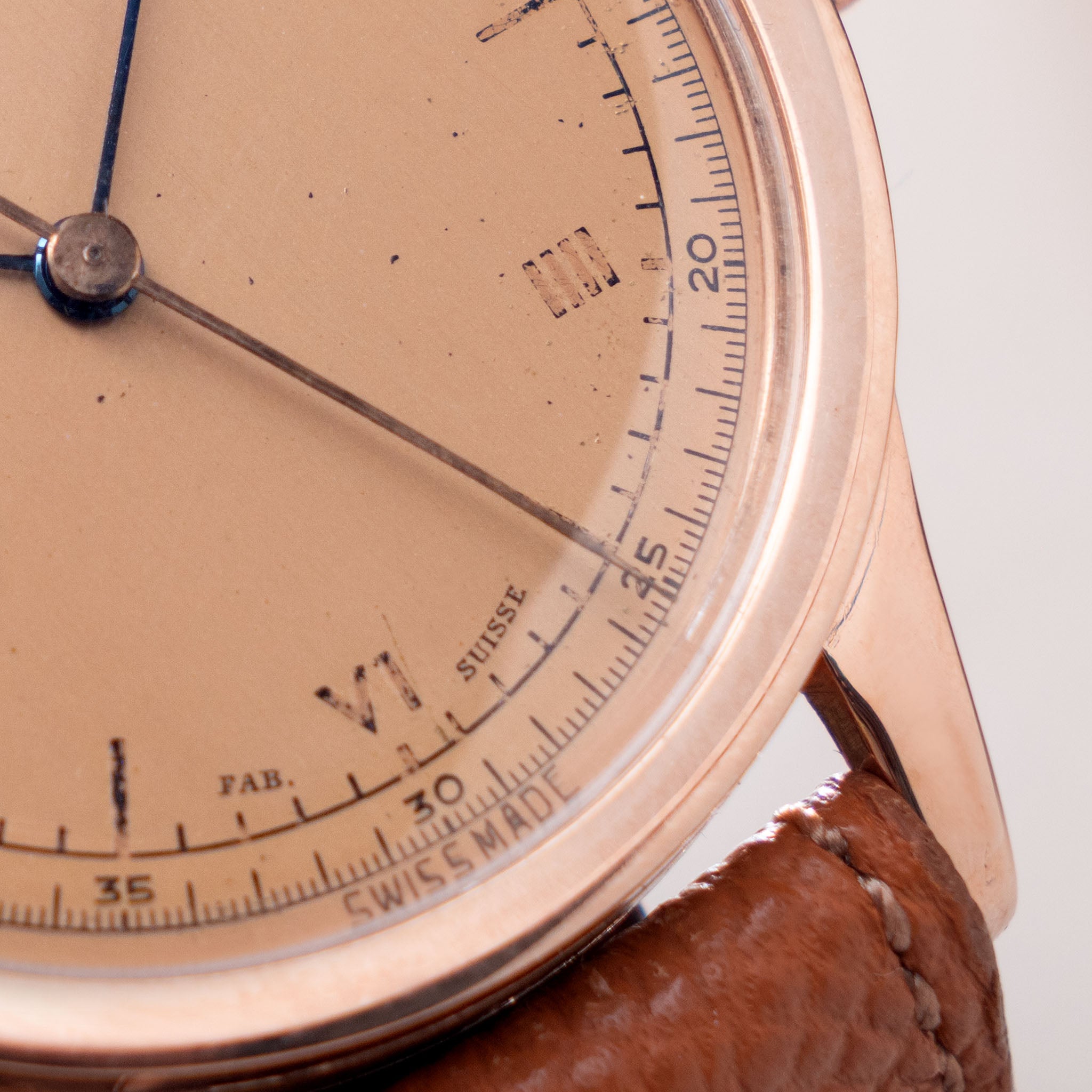 Rolex French Case Calatrava Dress Watch Gold Dial in 18k Rose Gold