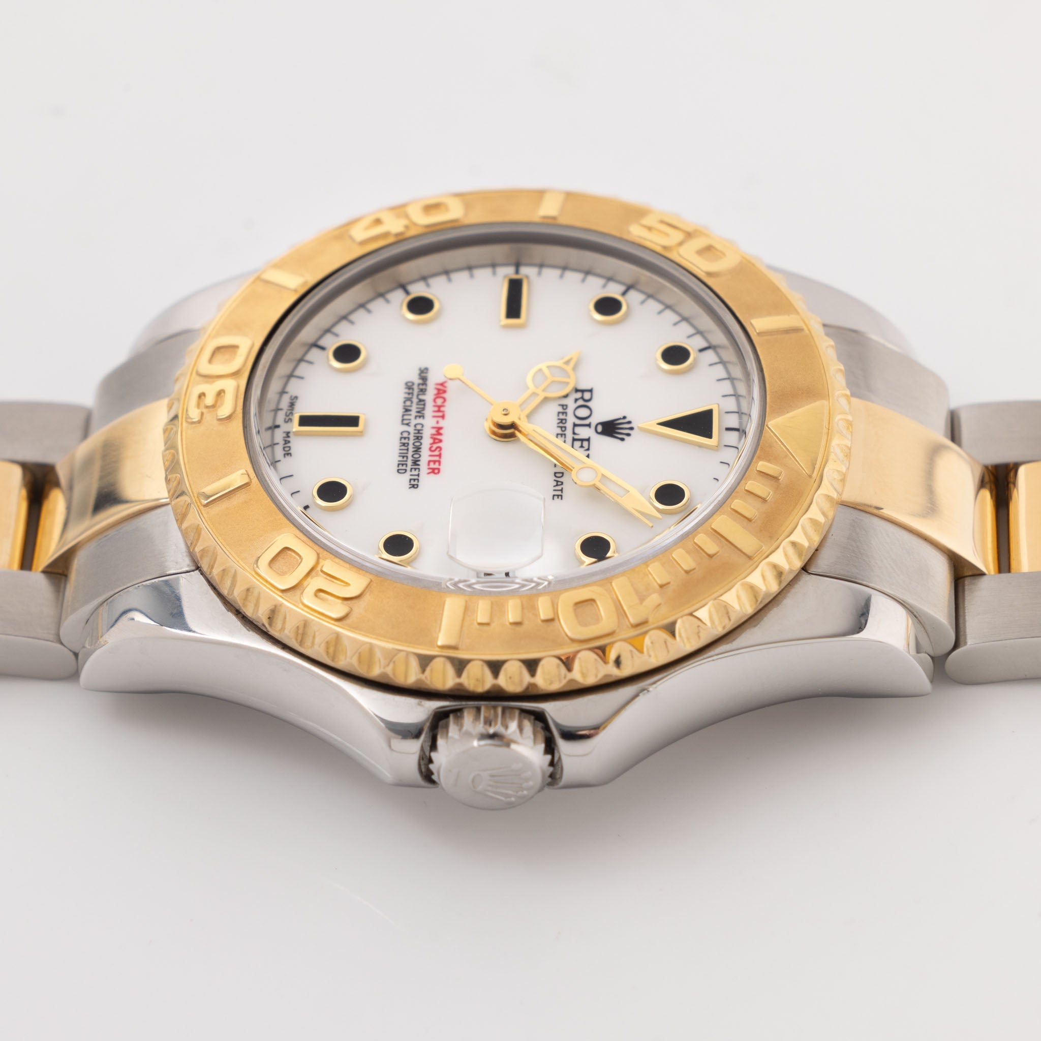Rolex Yacht-Master 168623 White Dial in Steel and Gold Box and Paper Set