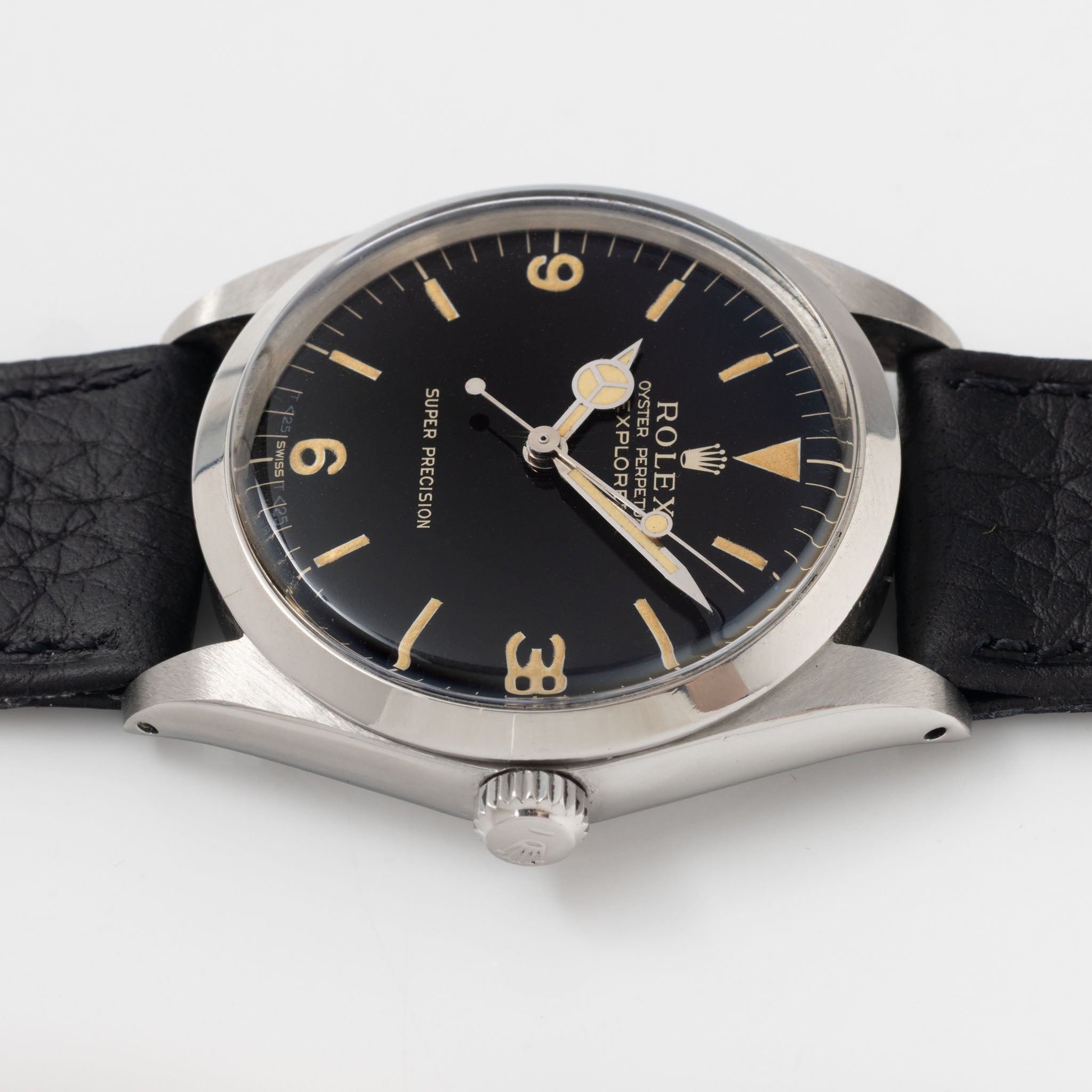 Rolex Explorer Gilt Dial “double T_< 25_” Box and Papers Set ref 5500 