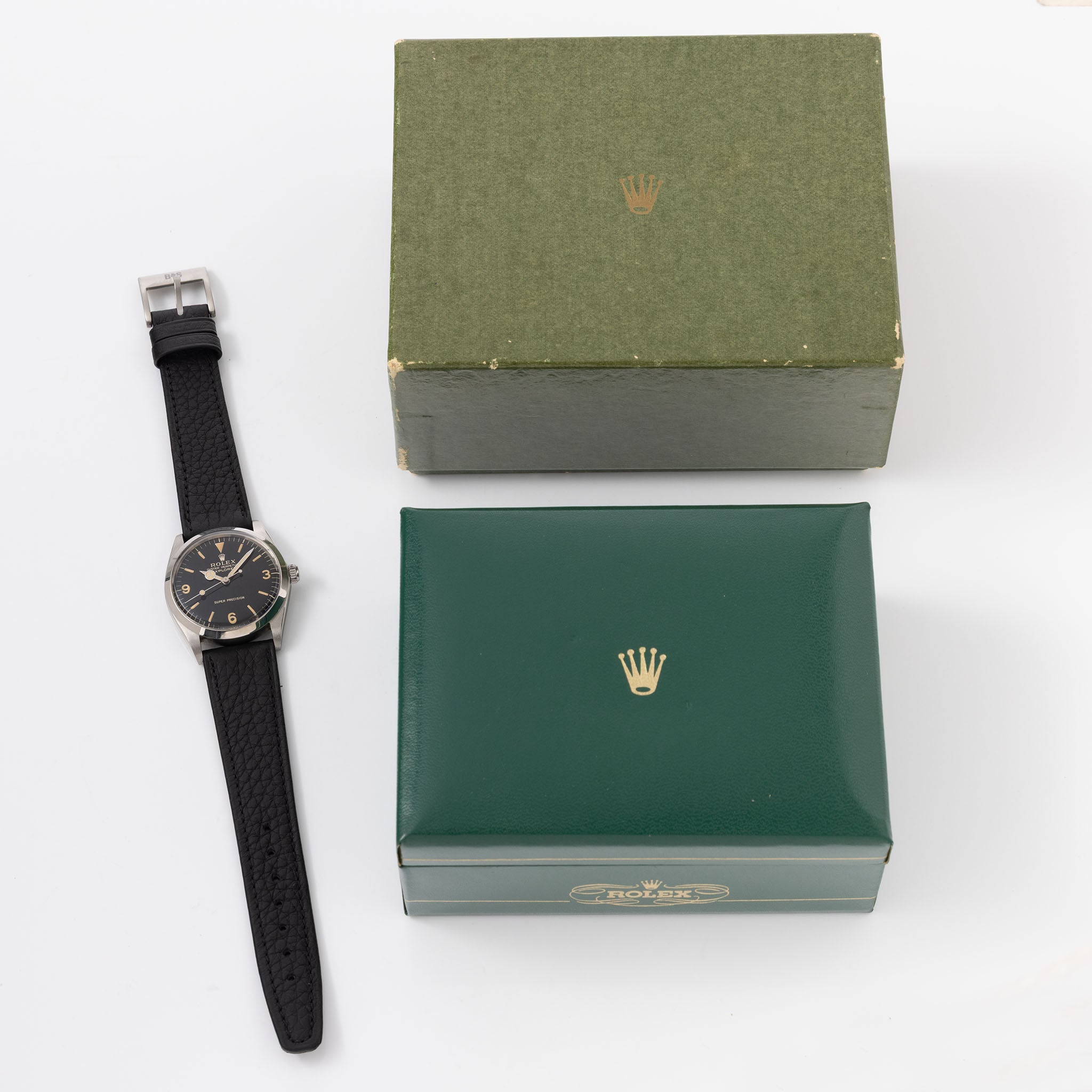Rolex Explorer Gilt Dial “double T_< 25_” Box and Papers Set ref 5500 
