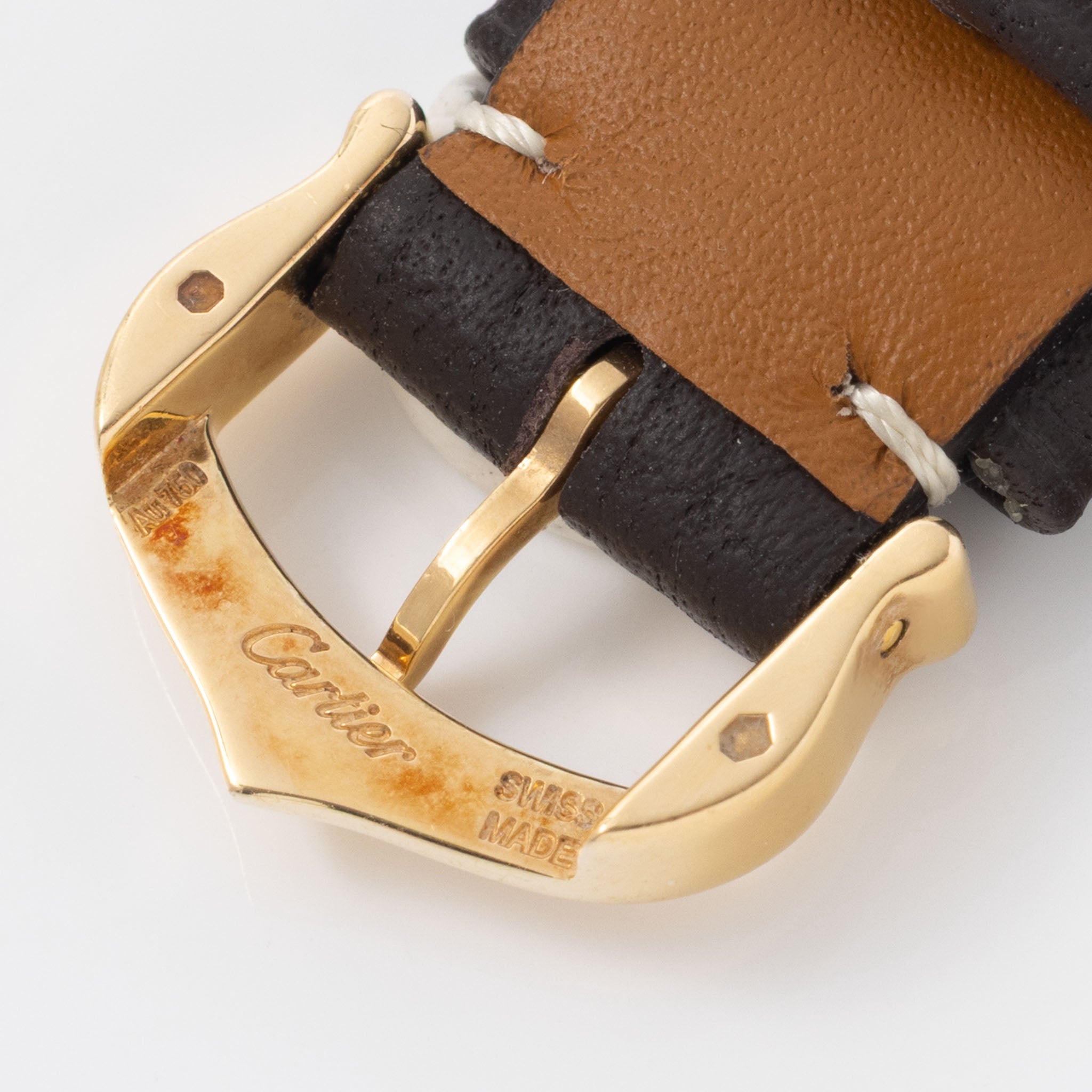 Cartier Tank in 18 k yellow gold white dial ref 2442