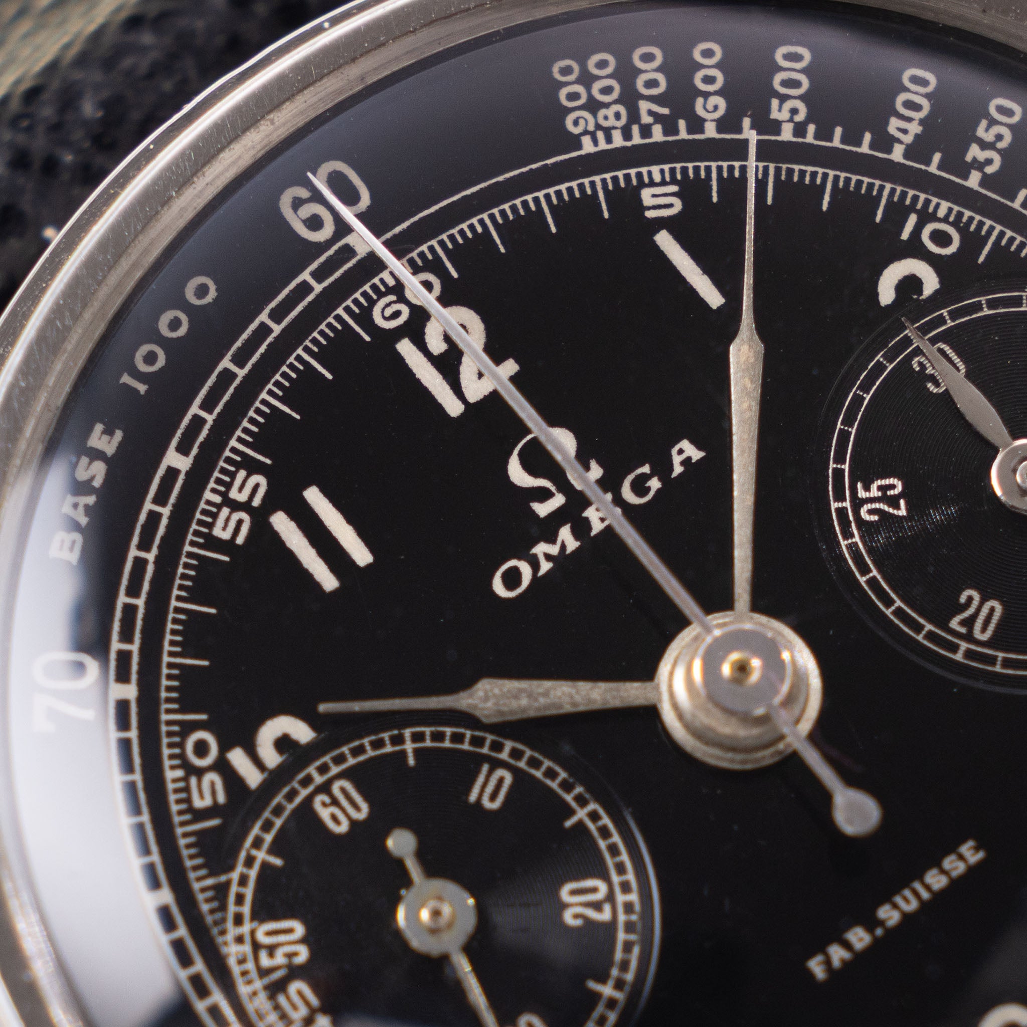 Omega Chronograph 28.9 Movement Screw-down Case Black Dial Chronograph