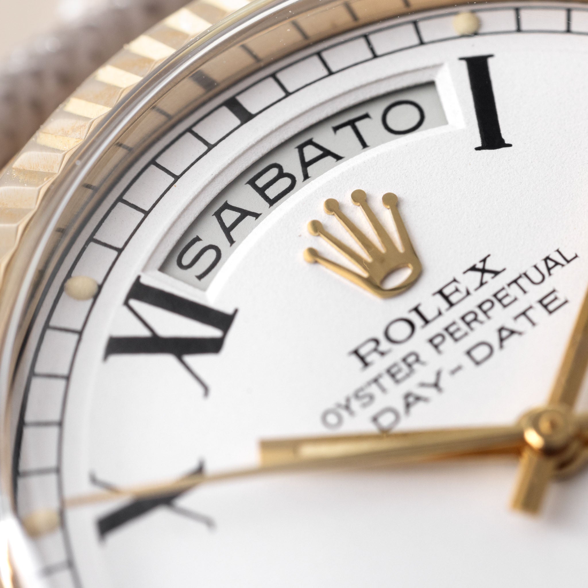 Rolex Day-Date 1803 White Buckley Dial in 18k Yellow Gold