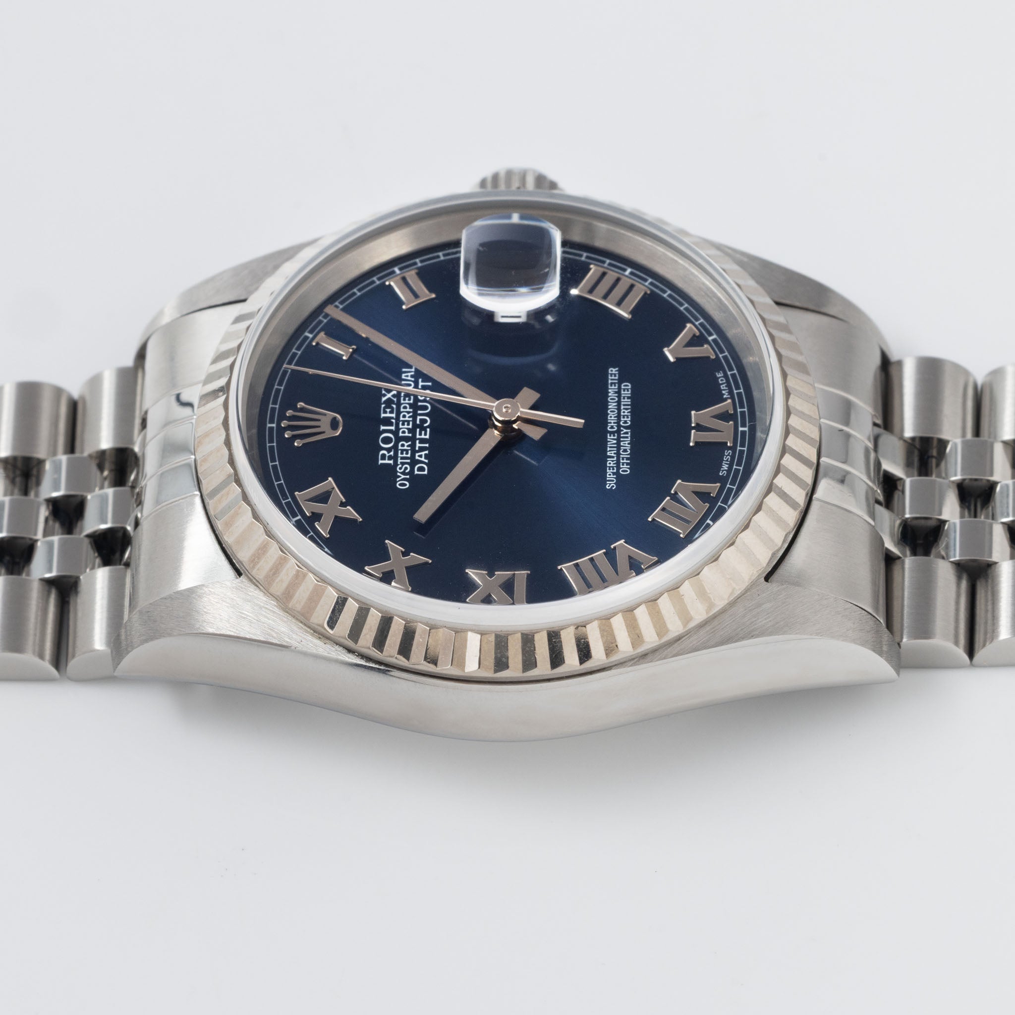 Rolex Datejust 16234 No-Lume Blue Roman Dial with Original Guarantee Paper