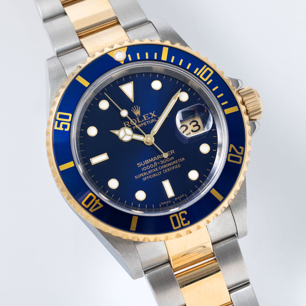 Rolex Submariner 16613 Blue Dial in Steel and Gold