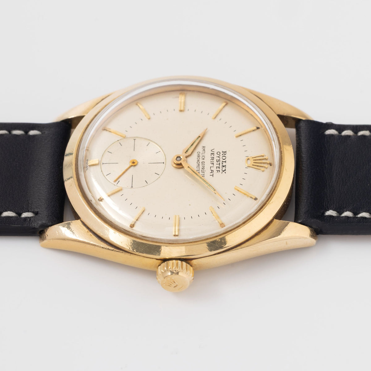 Rolex Oyster Veriflat Ref. 6512 Silver Dial "Amtlich Geprüfter Chronometer” in 18k Yellow Gold
