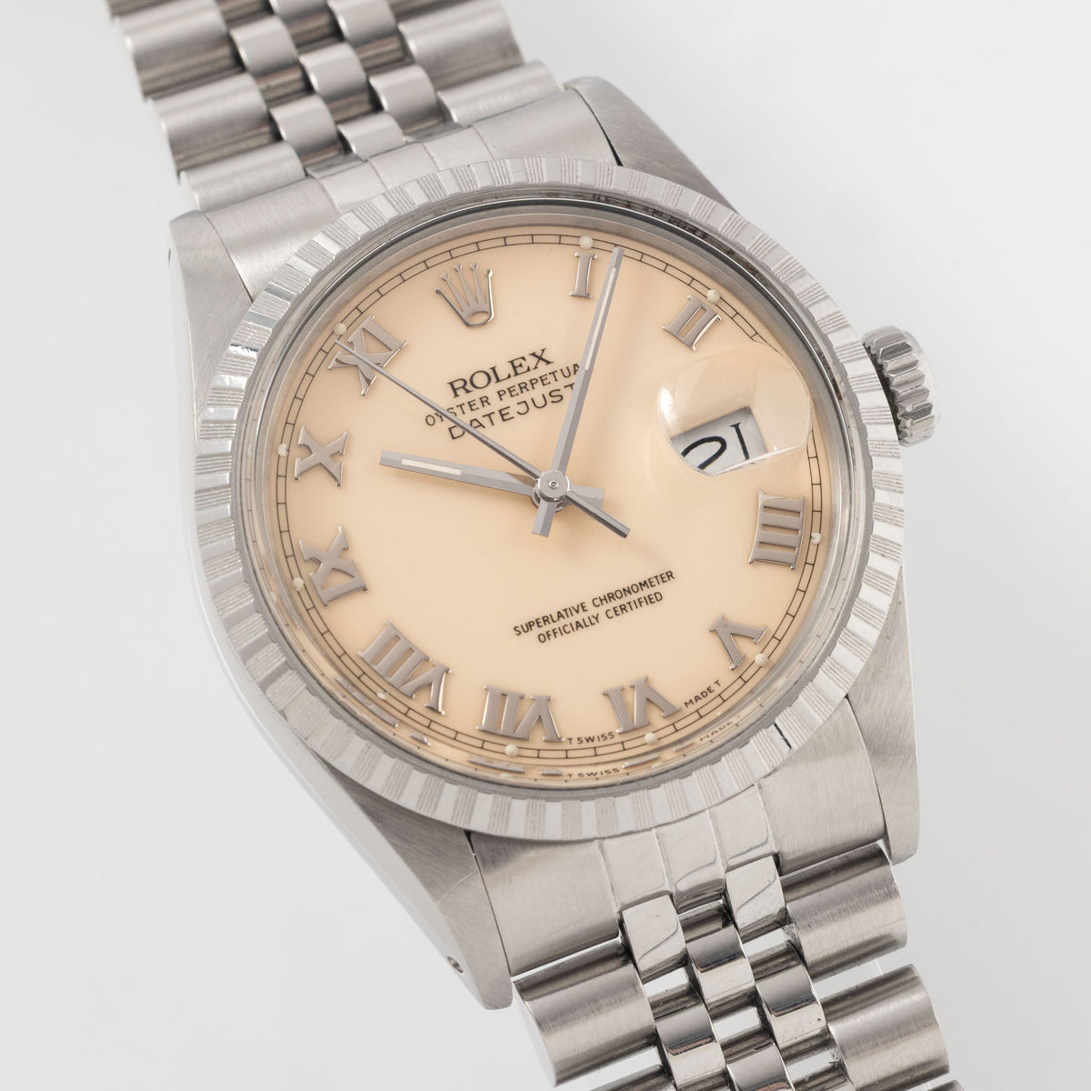 Rolex Datejust Cream dial With Applied  Roman numerals box and paper set ref 16030