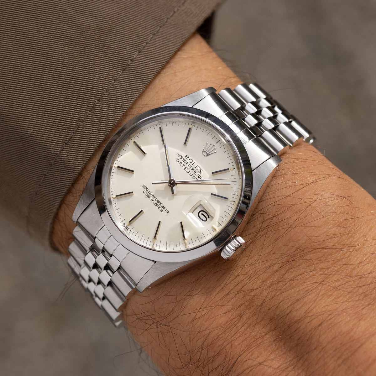 Rolex Datejust 16000 Creamy Silver Soleil Dial