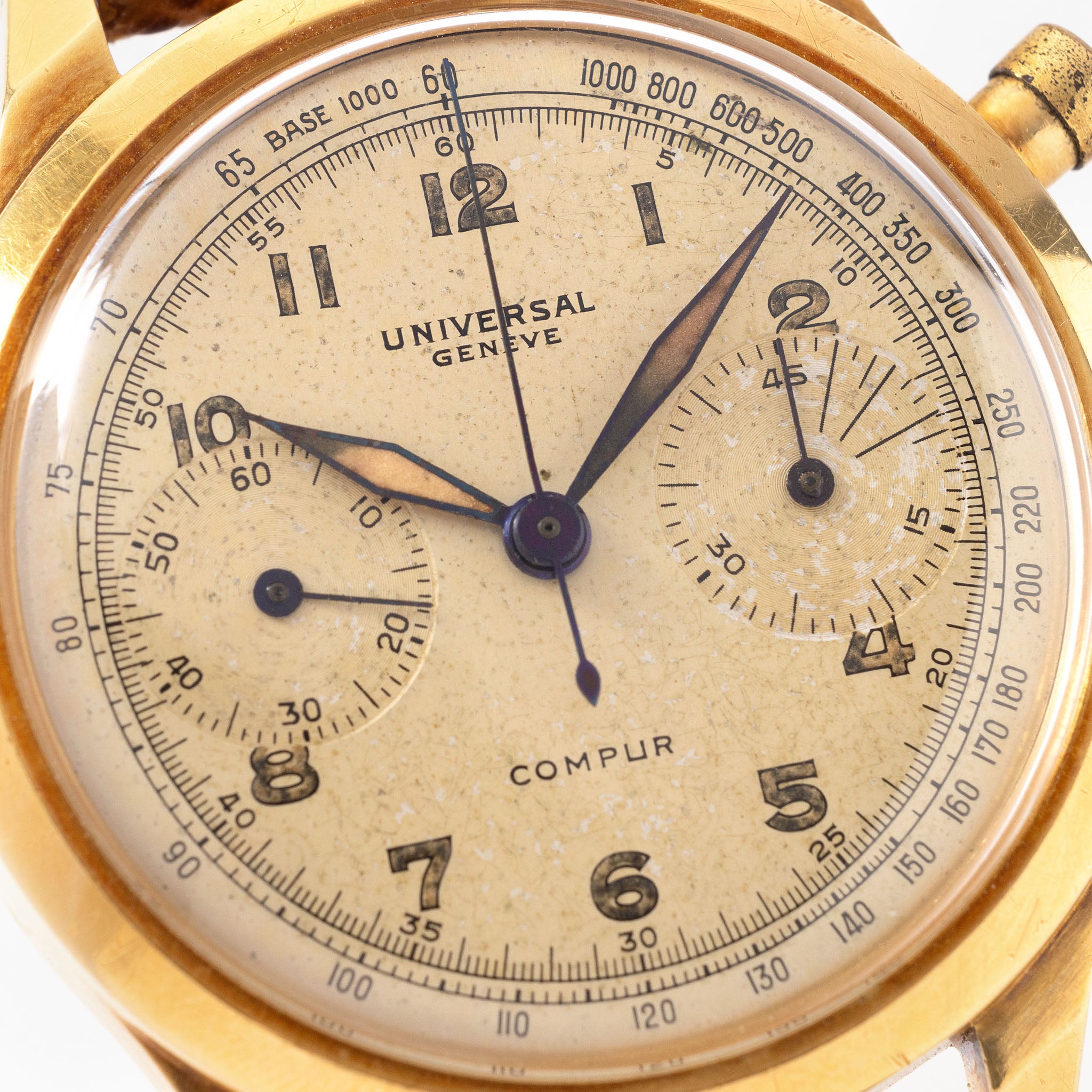 Universal Geneve Compur Chronograph 18kt Gold Ref 12430 Spillmann case