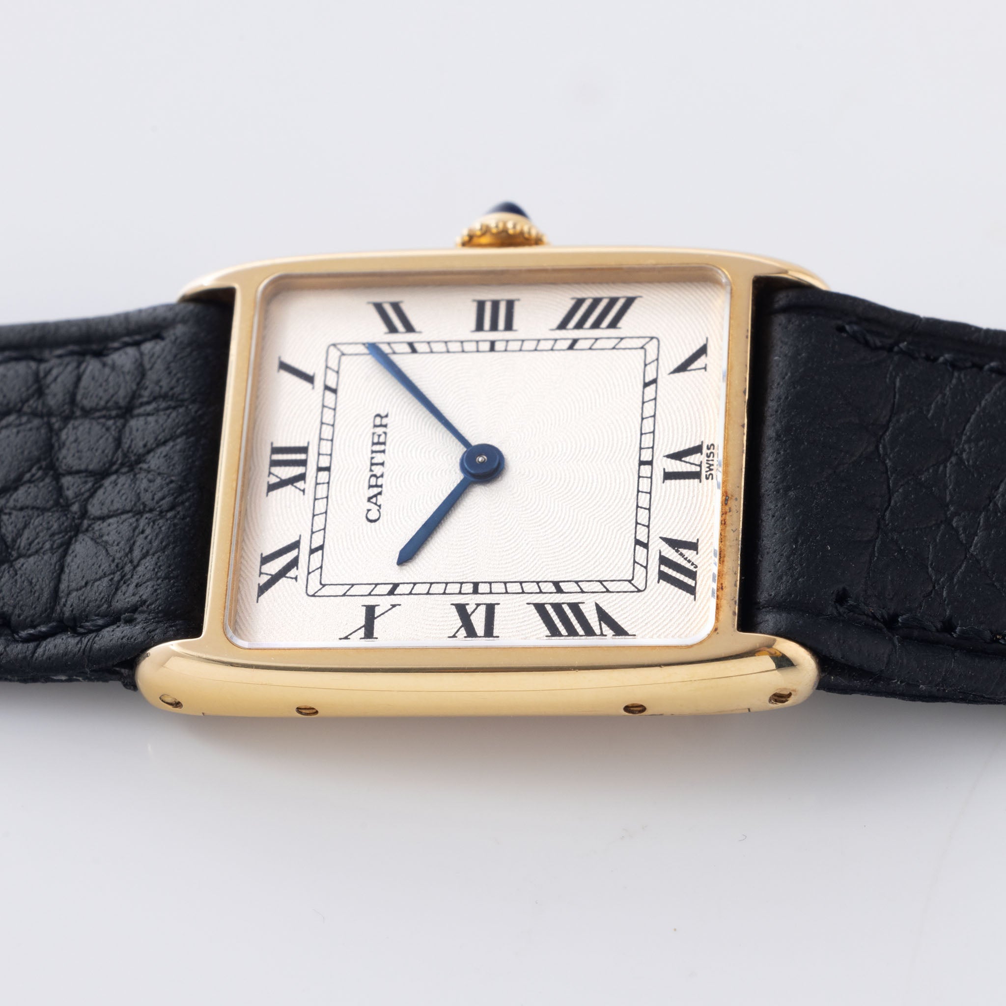 Cartier Tank Arrondie guiloché dial Mecanique Extra-Plate ref 896041