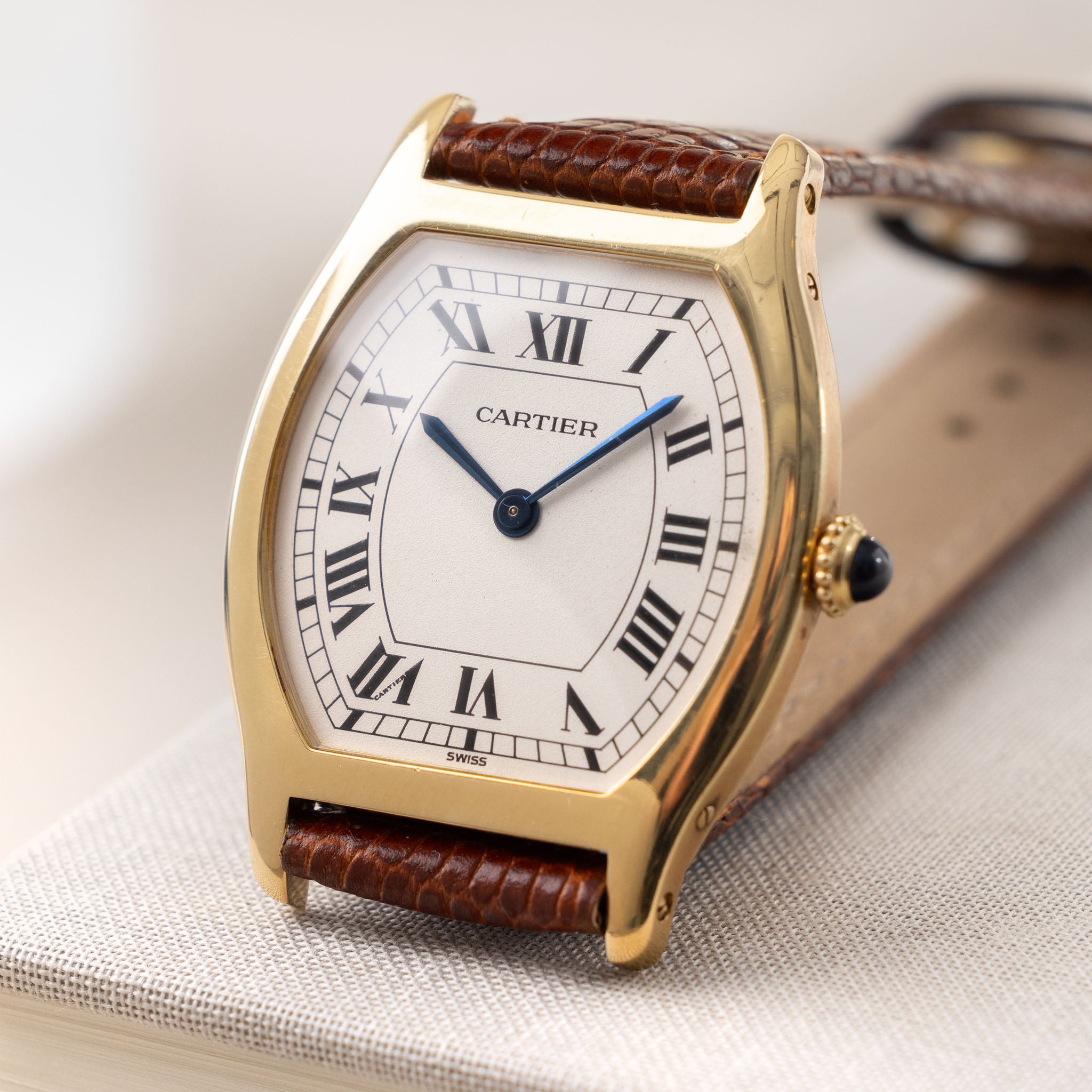 Cartier Tortue Ultra Thin 18kt Yellow Gold Box and Papers