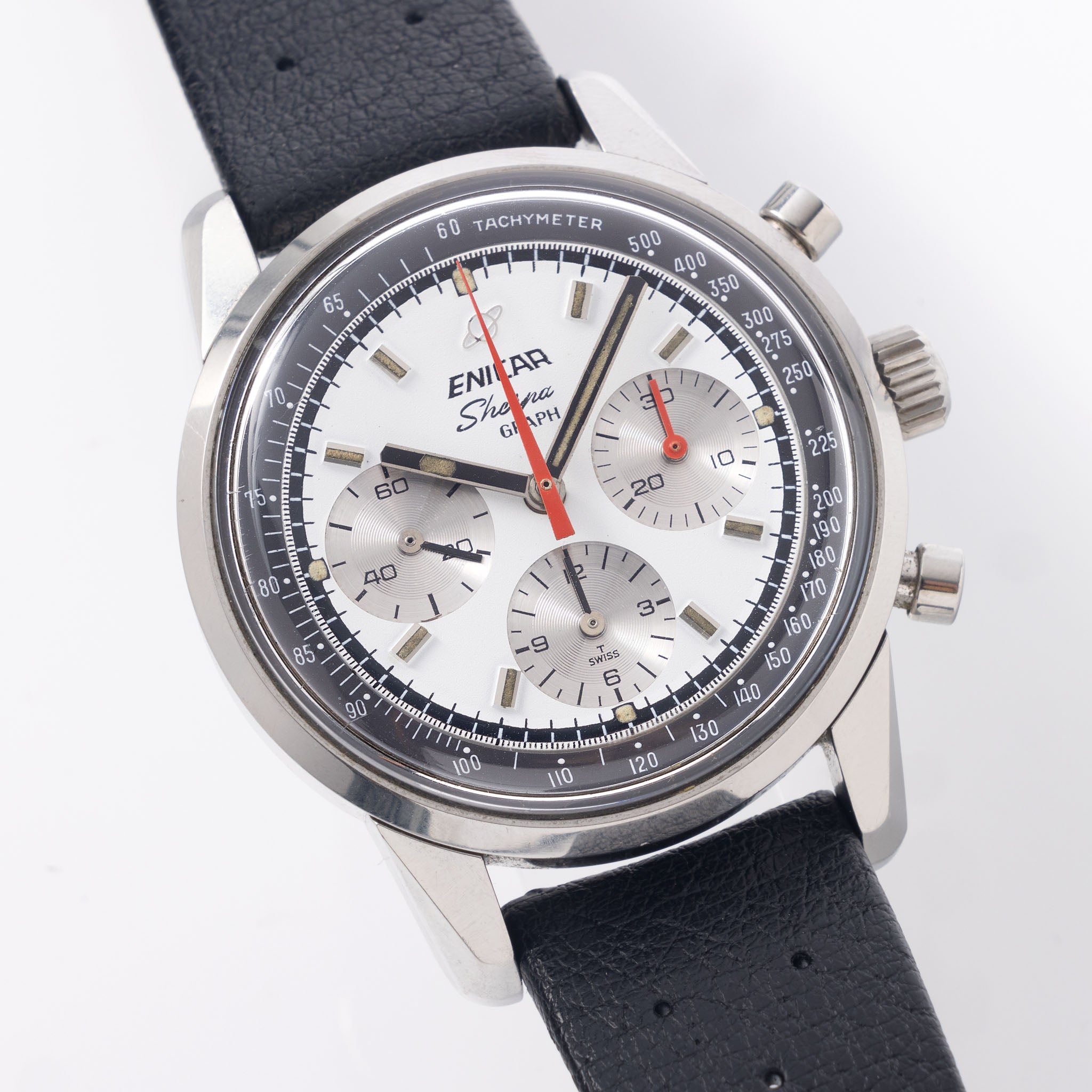 Enicar Sherpa Graph Mk4 White Dial Chronograph Ref 072-02-01