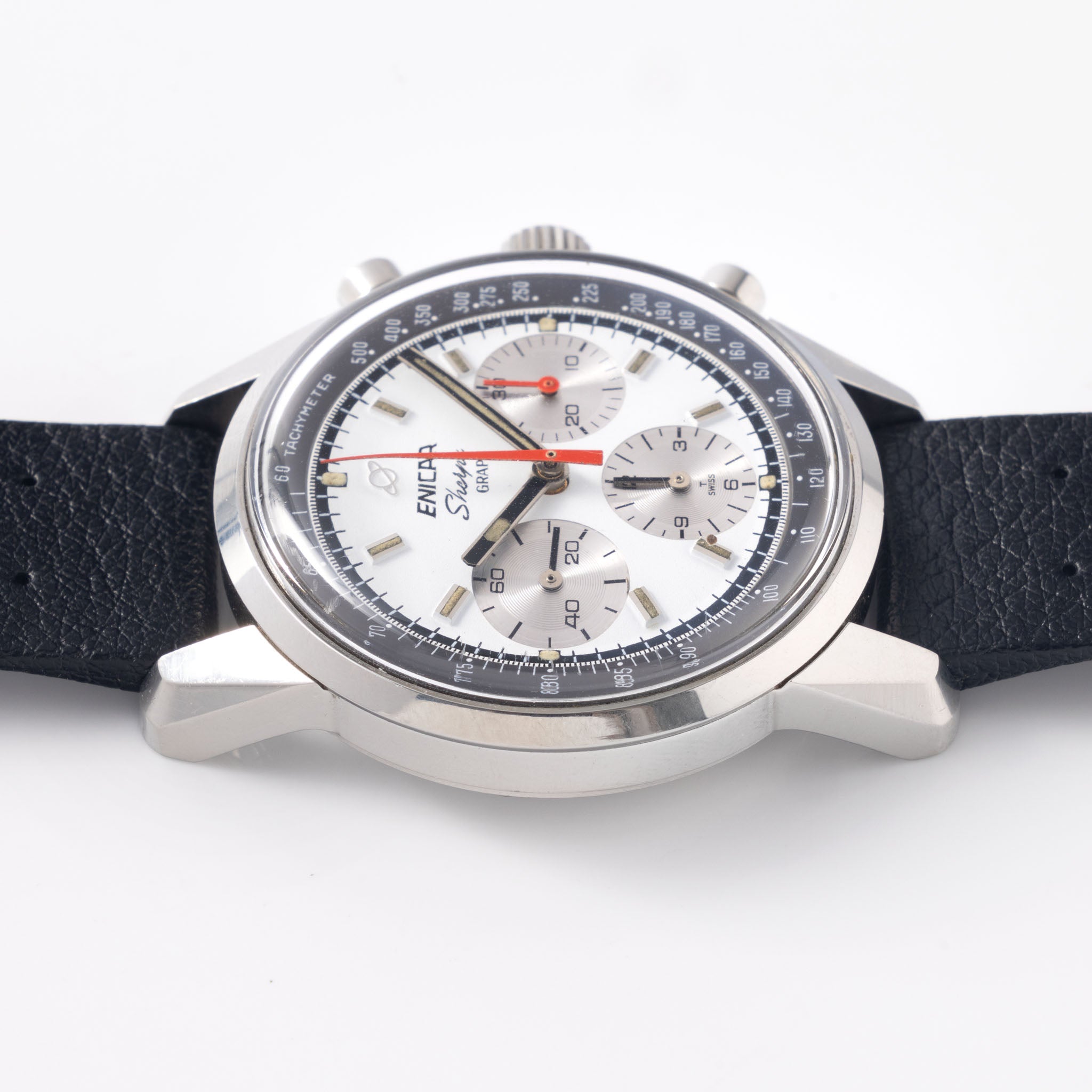 Enicar Sherpa Graph Mk4 White Dial Chronograph Ref 072-02-01