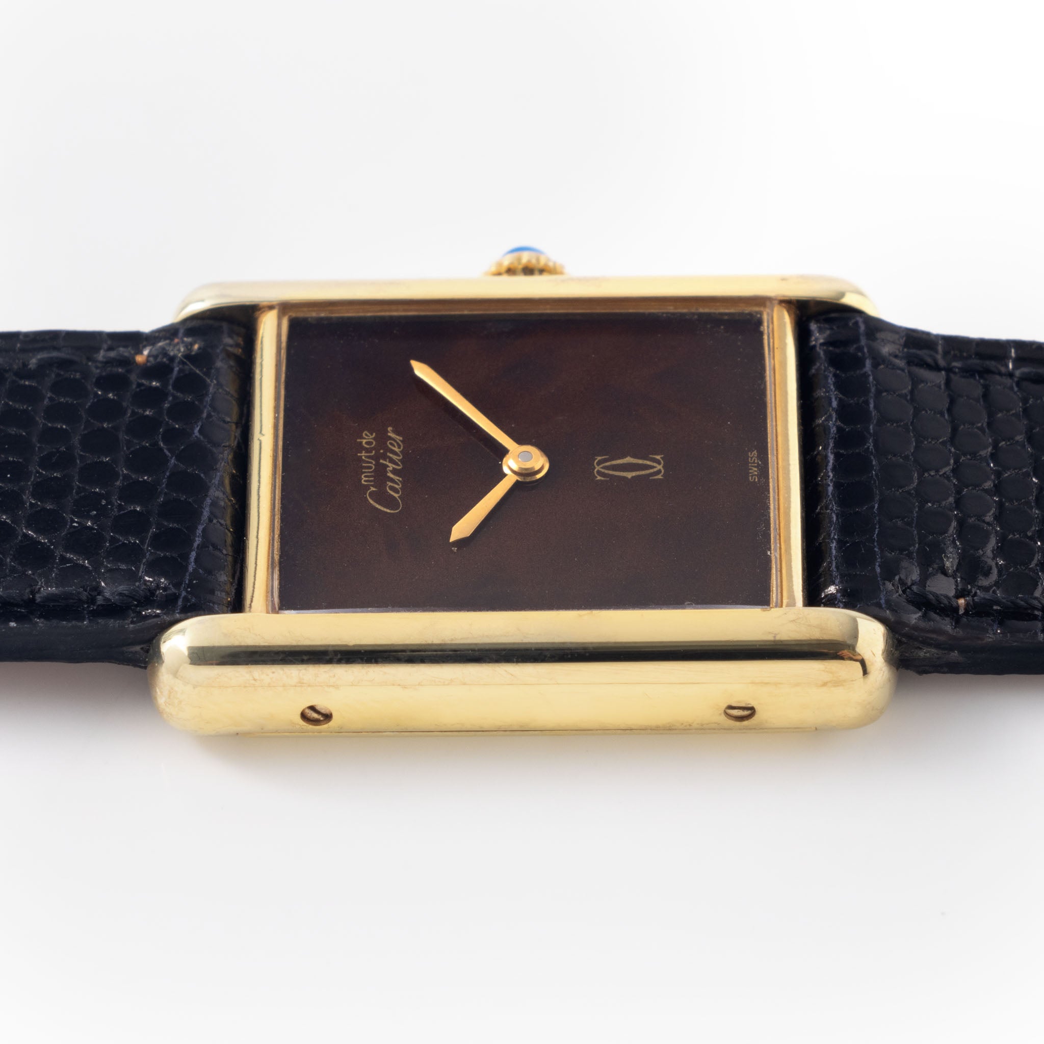 Cartier Tank must de Cartier Wood dial handwound movement big size  ‌