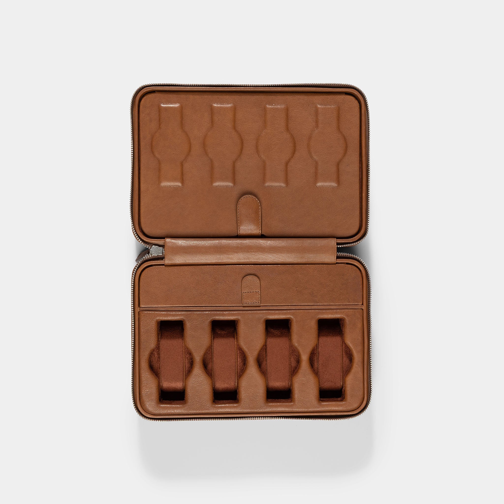Caramel Brown Luxury Leather Watch Box by JPM