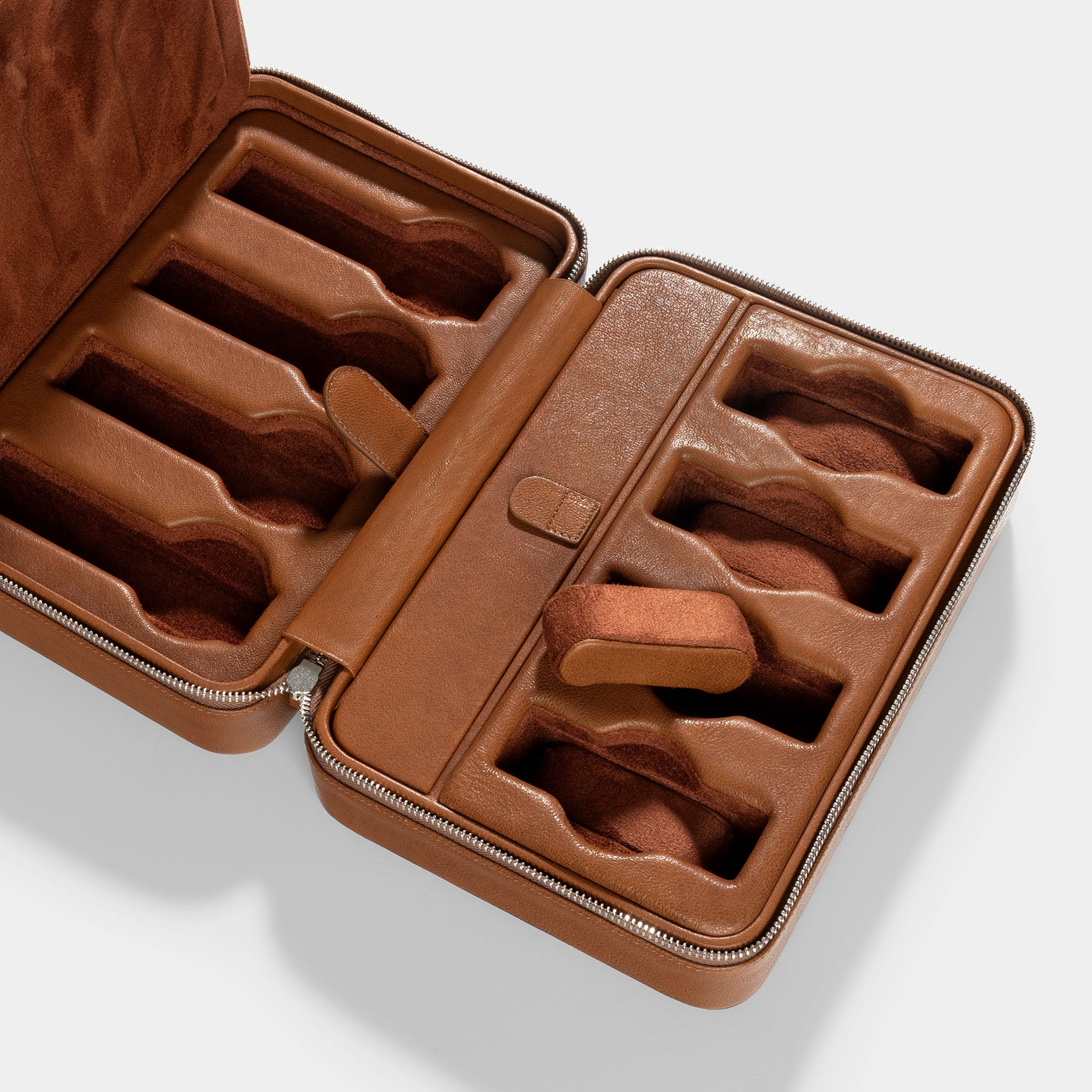 Caramel Brown Luxury Leather Watch Box by JPM