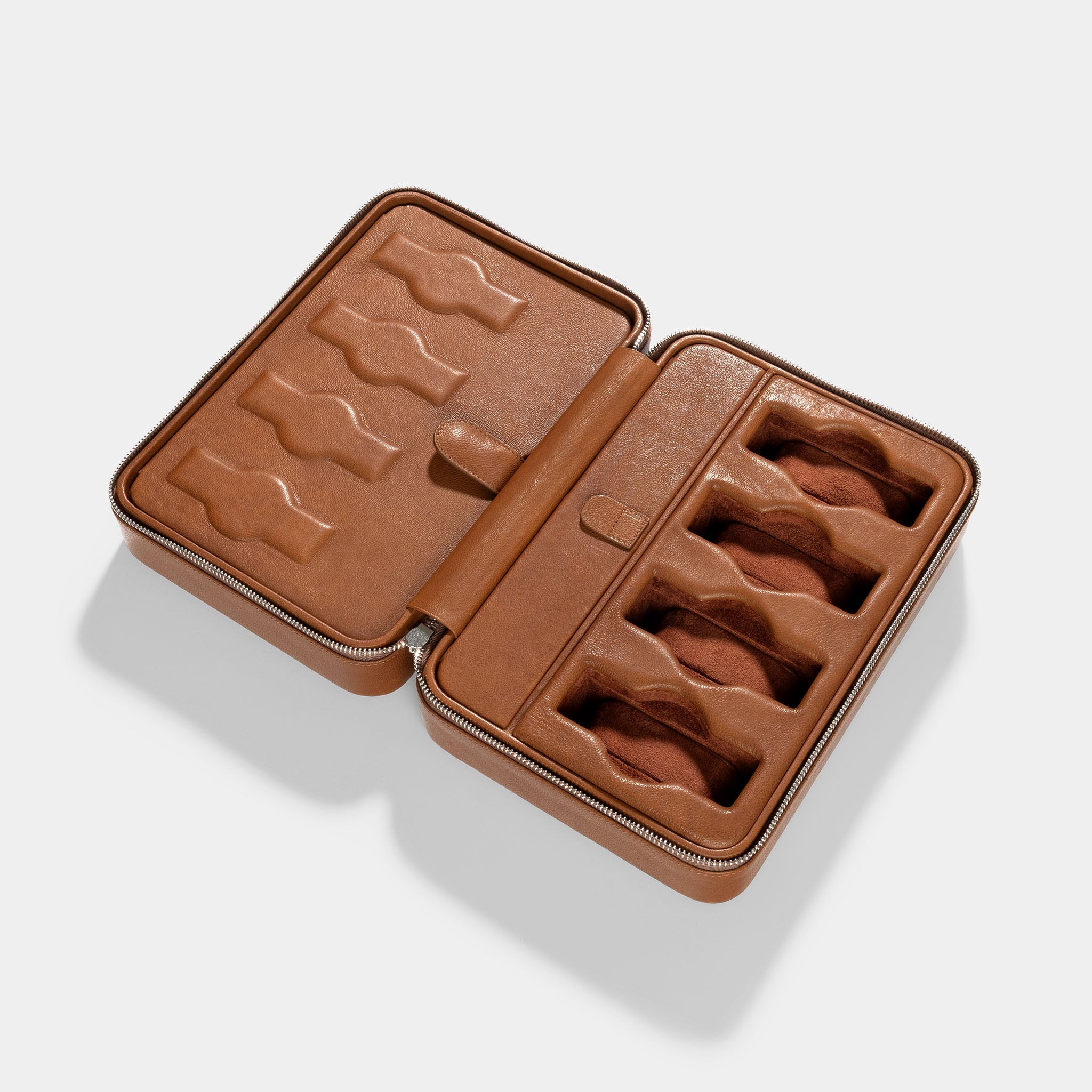 Caramel Brown Luxury Leather Watch Box by JPM