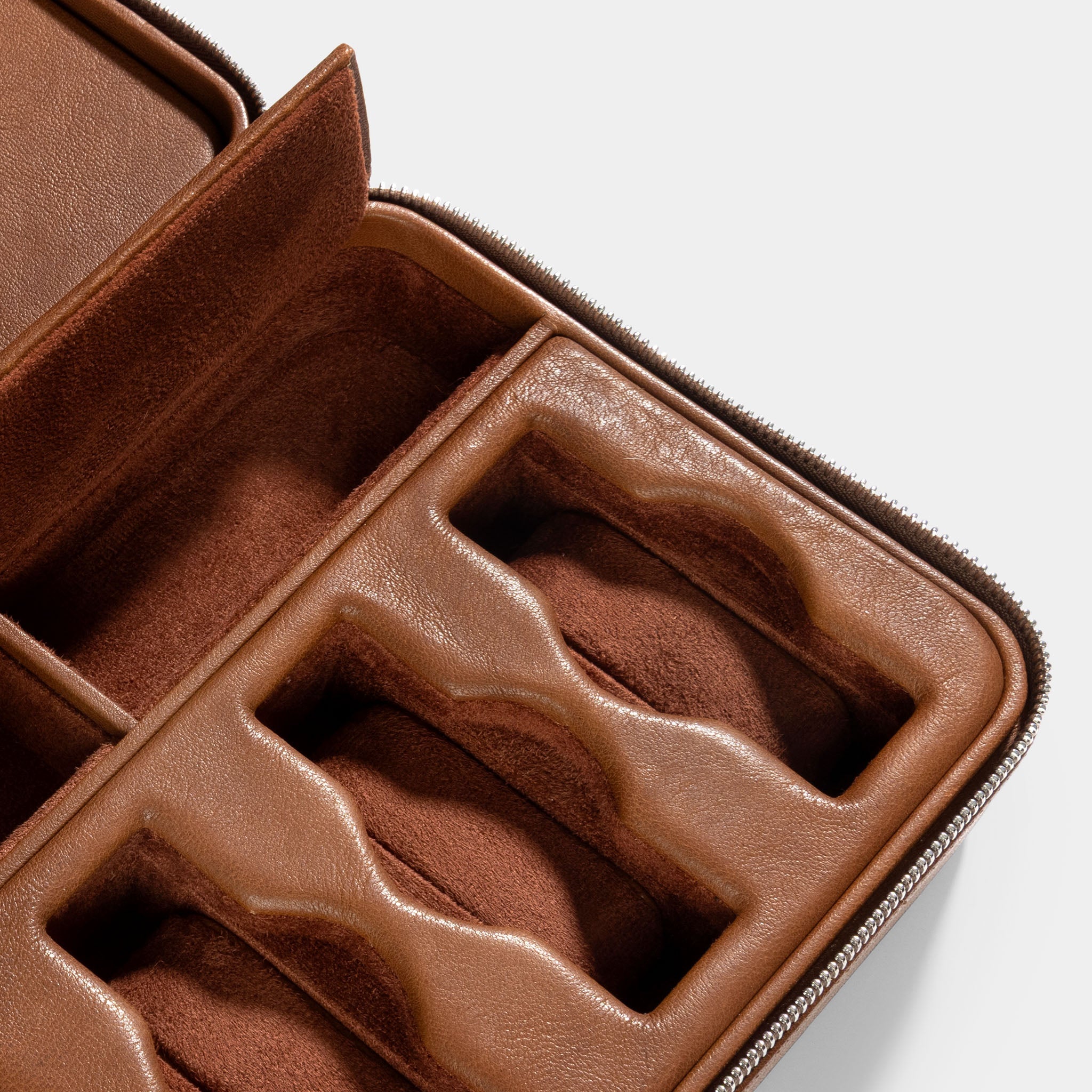Caramel Brown Luxury Leather Watch Box by JPM