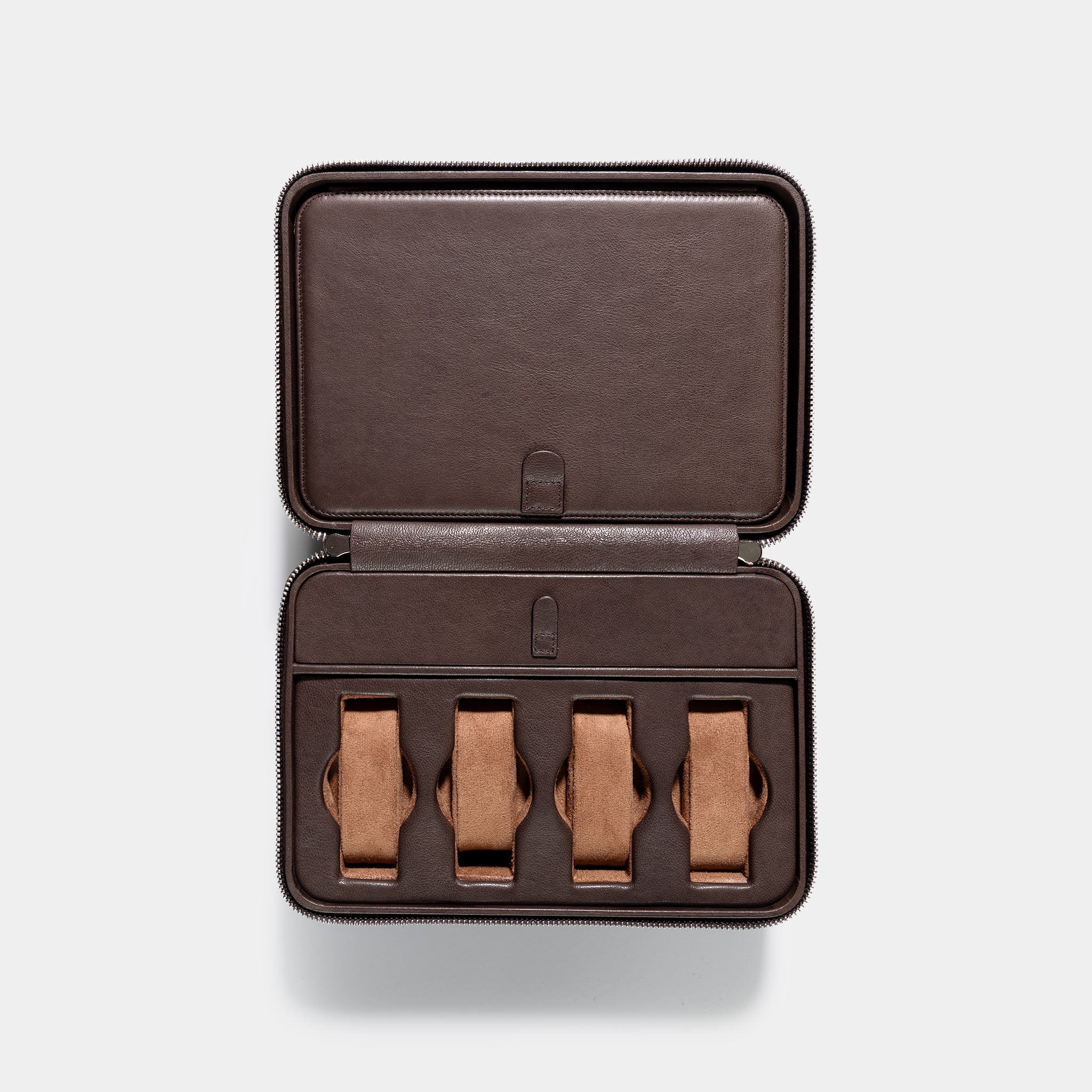 Brown Luxury Leather Watch Box by JPM