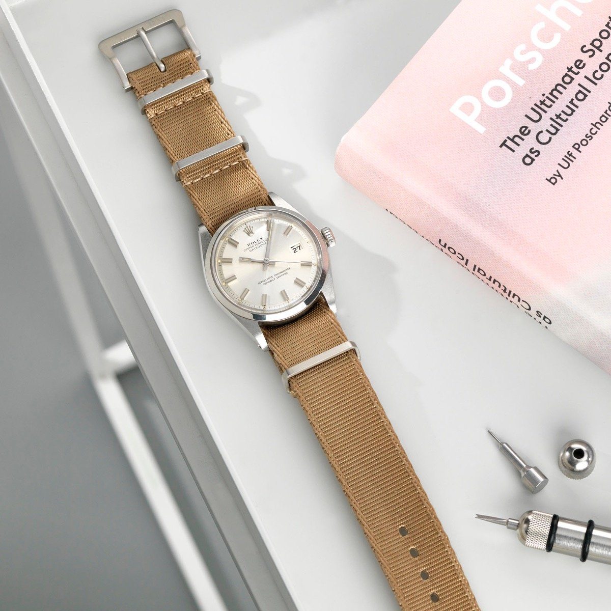 Deluxe Nylon Single Pass Watch Strap Coyote Brown