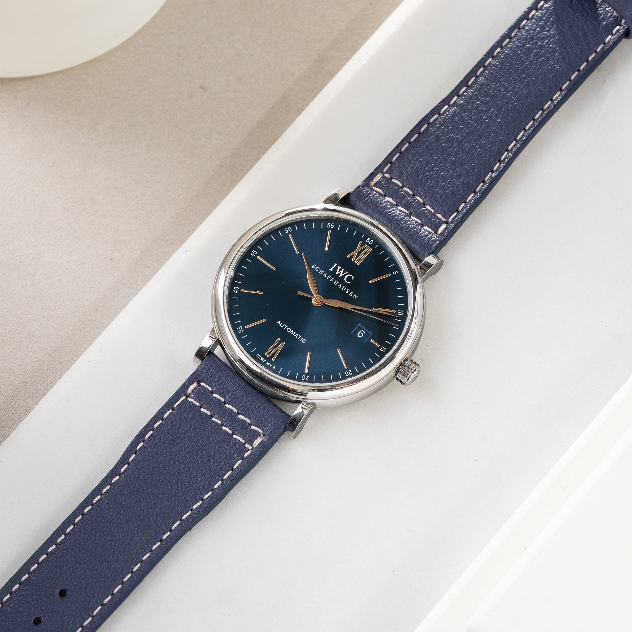 Strap for IWC Portofino - VIPR Blue Aviator Leather