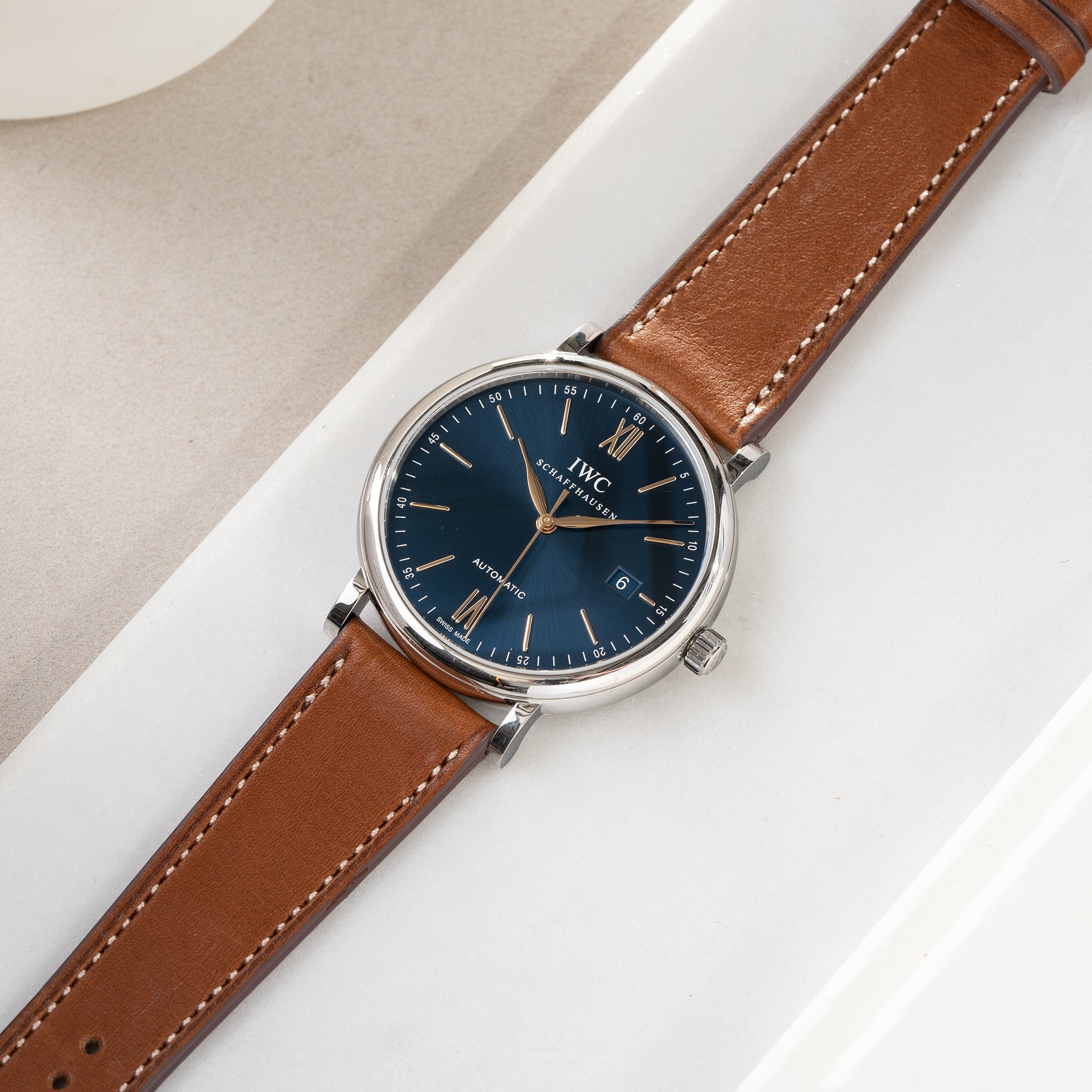 Strap for IWC Portofino - Chevalin Cognac Brown Leather