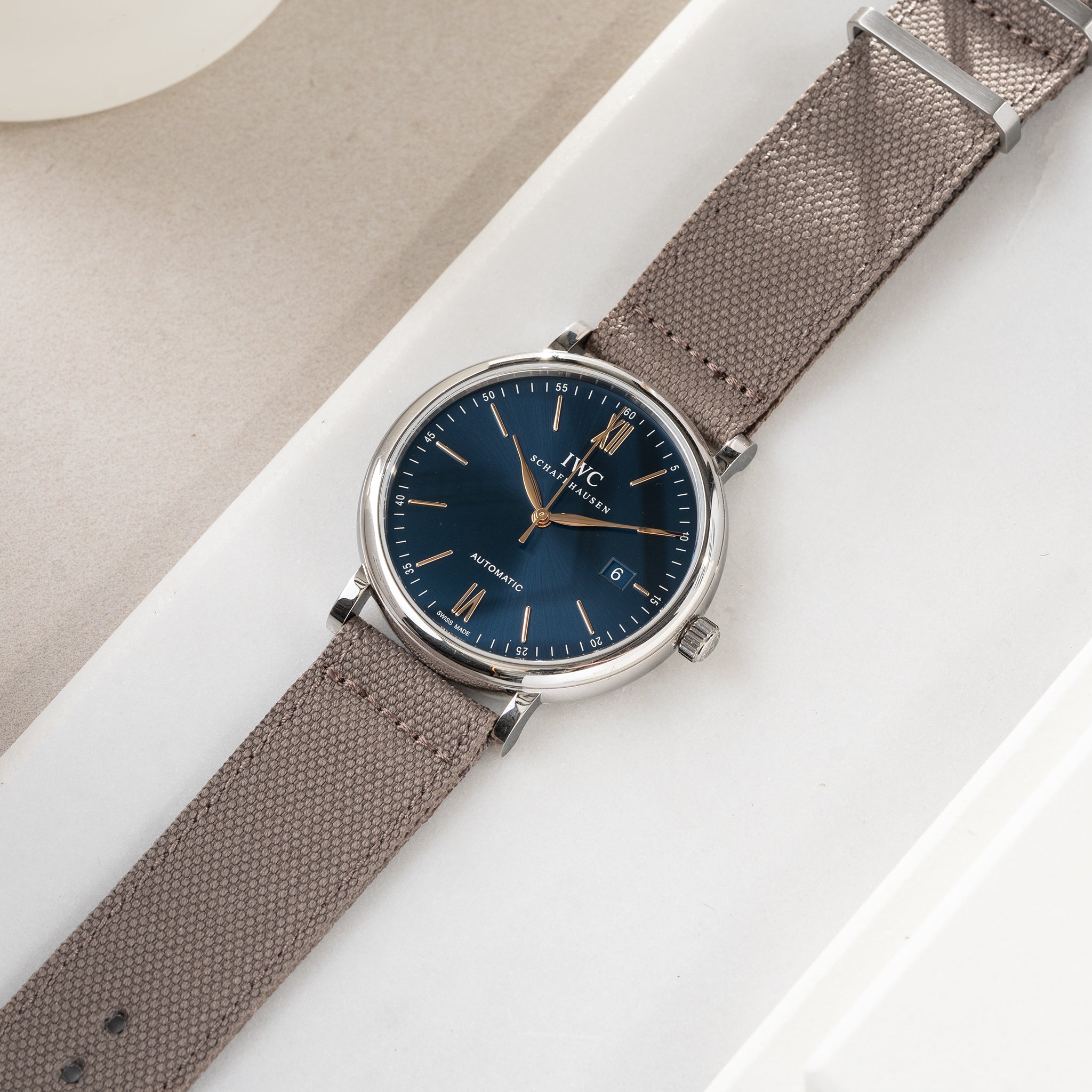 Strap for IWC Portofino - Taupe Canvas