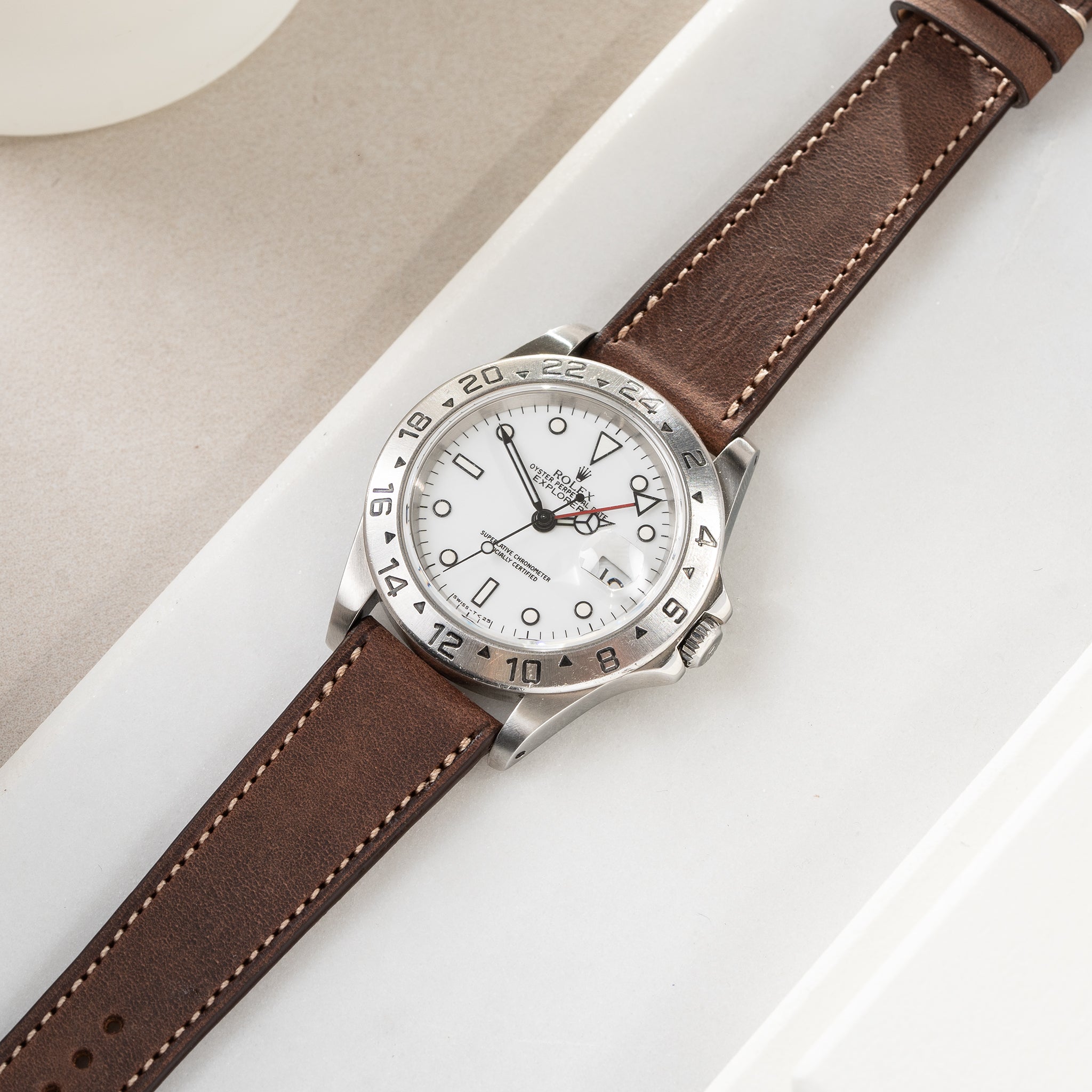 Strap for Rolex Explorer 2 - Brown Leather (20mm)