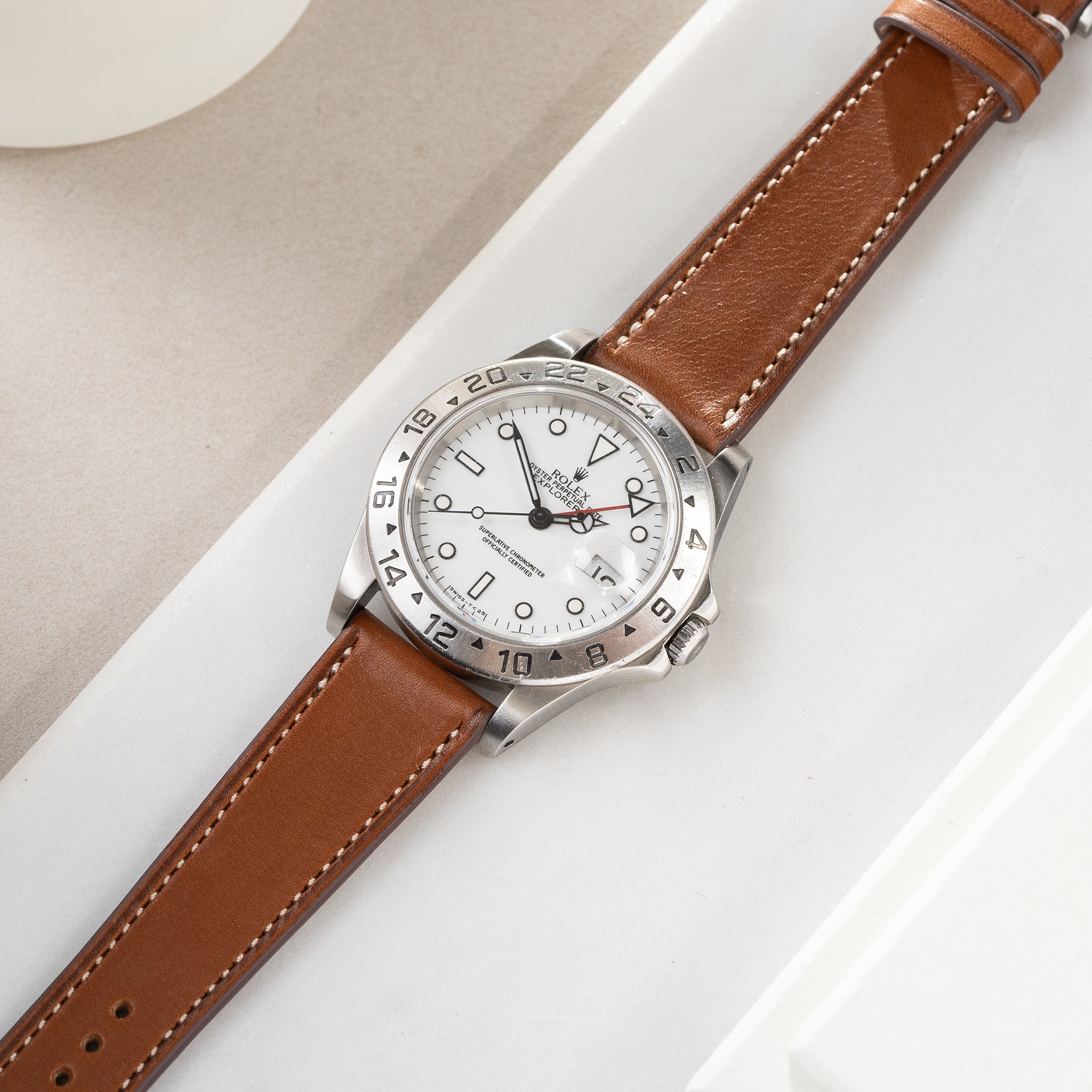 Strap for Rolex Explorer 2 - Chevalin Cognac Brown (20mm)