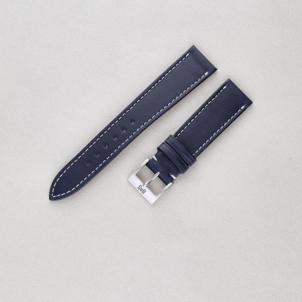 Sample Sale - Navy Blue Leather Watch Strap - 19mm