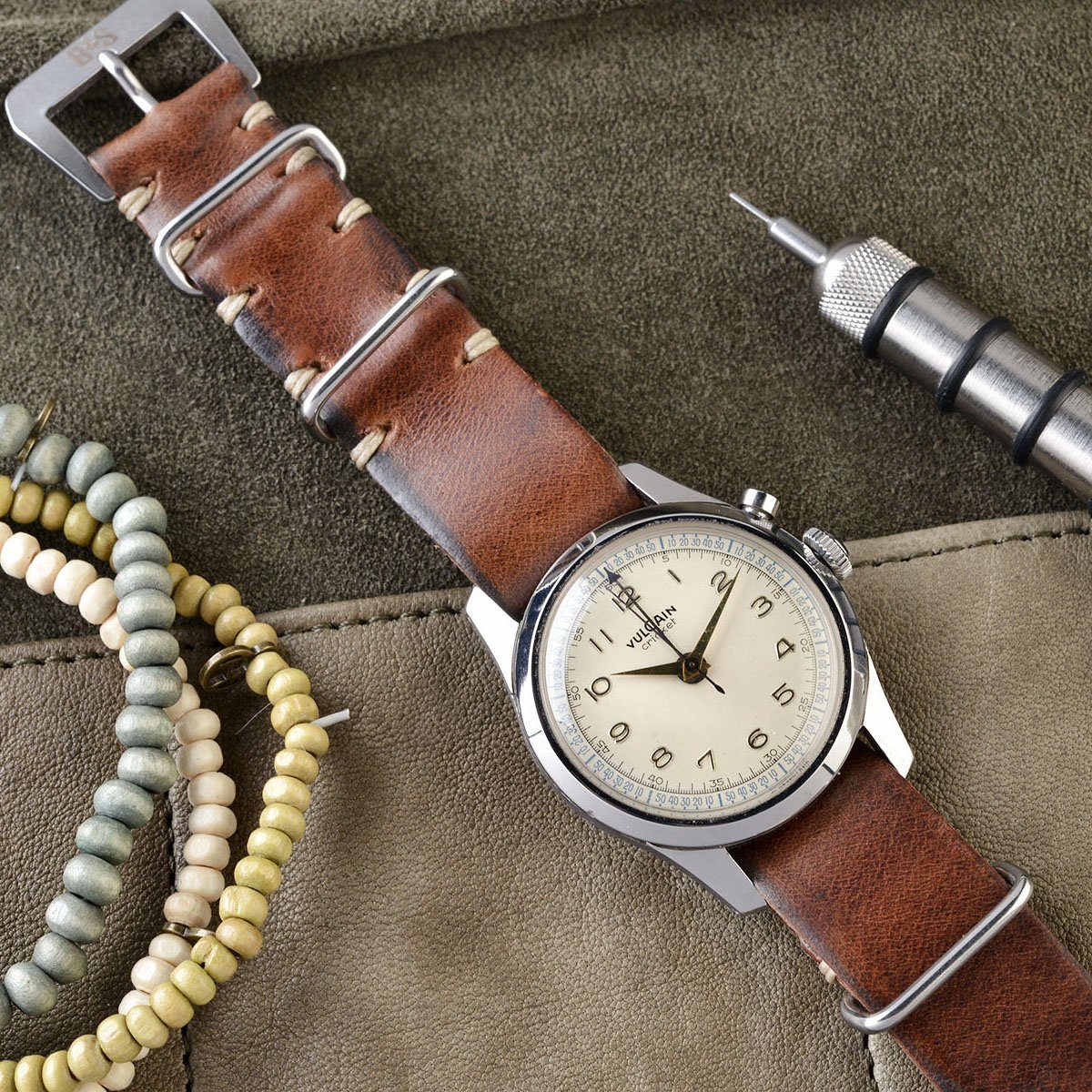 Siena Brown Single Pass Leather Watch Strap
