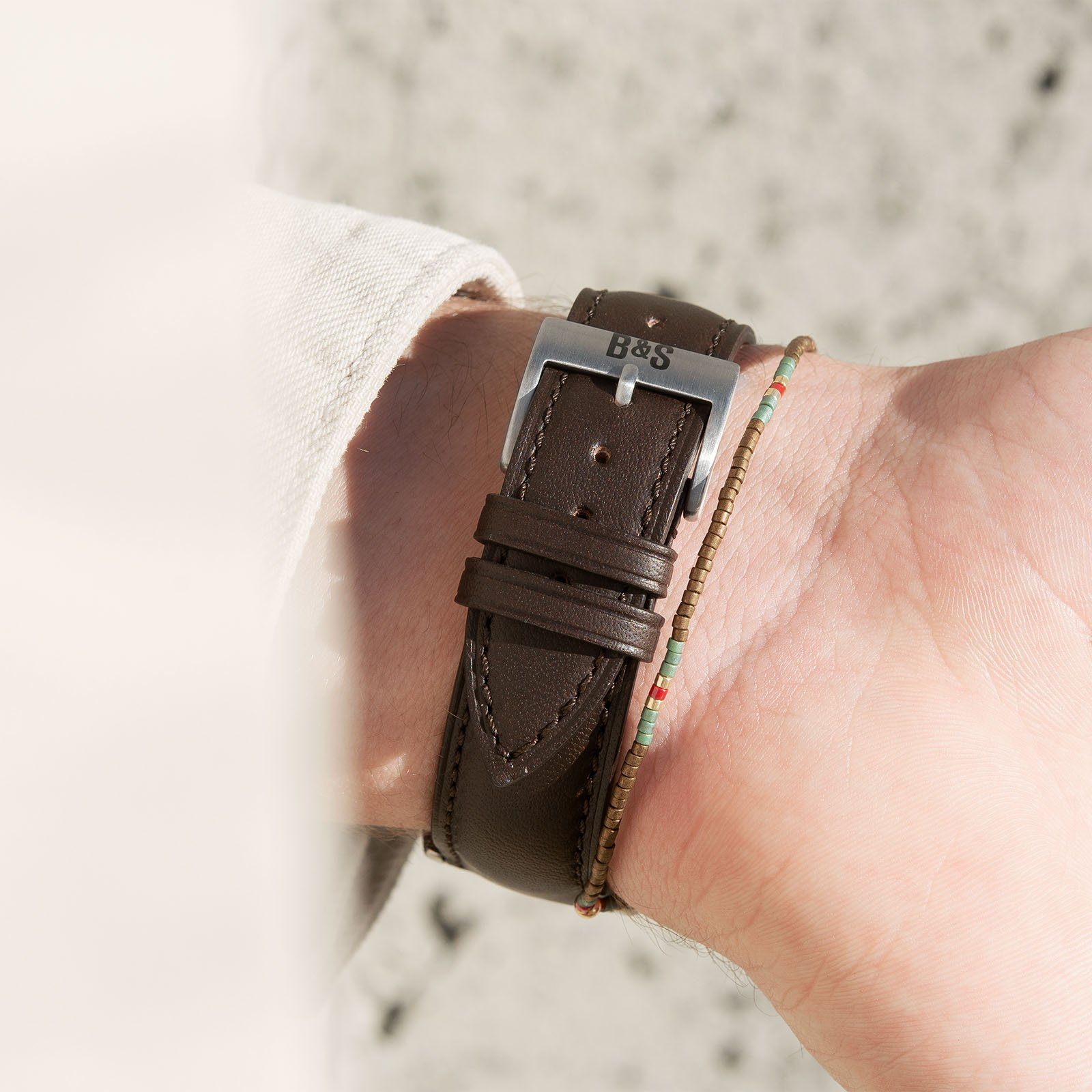 B&S Antique Brown Leather Watch Strap