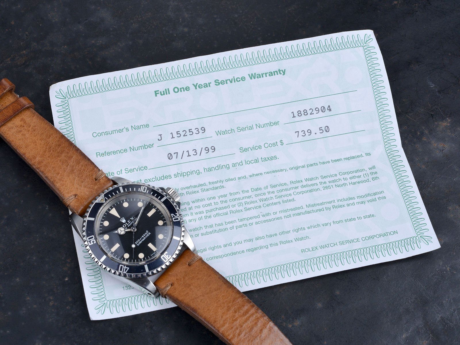 Vintage discount rolex service