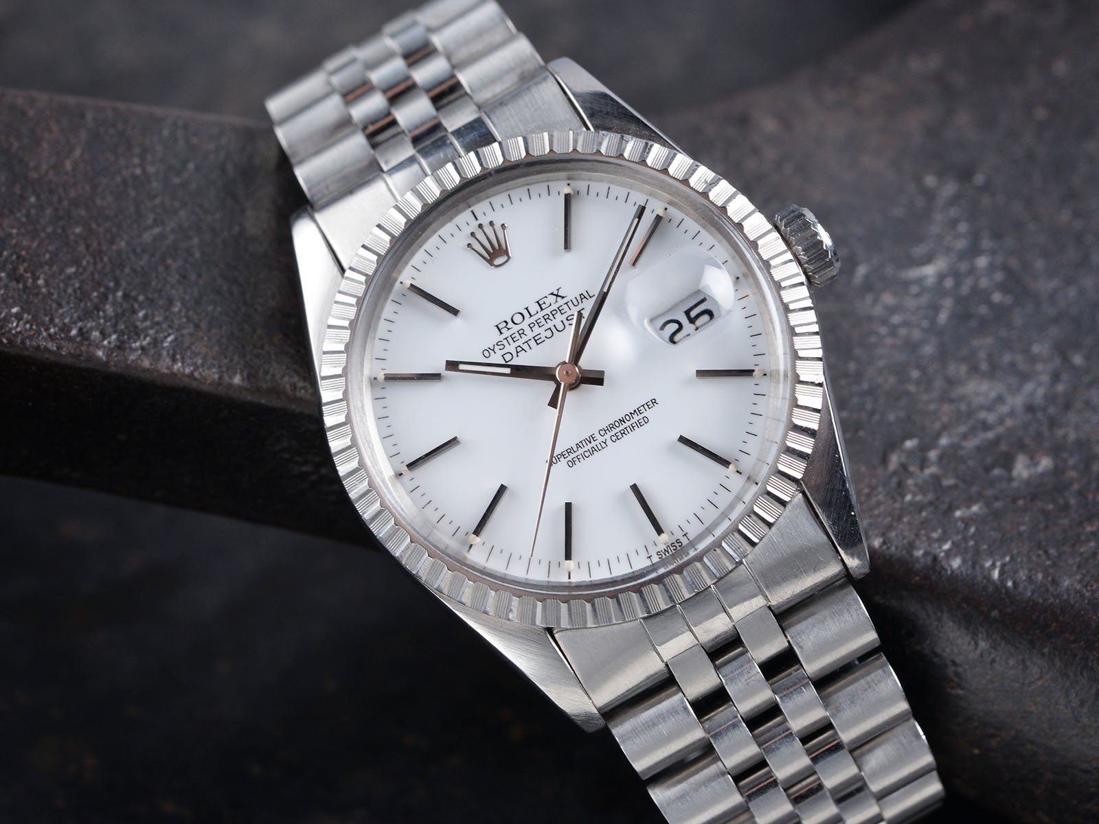 ROLEX 16030 DATEJUST WHITE DIAL BOX & PAPERS