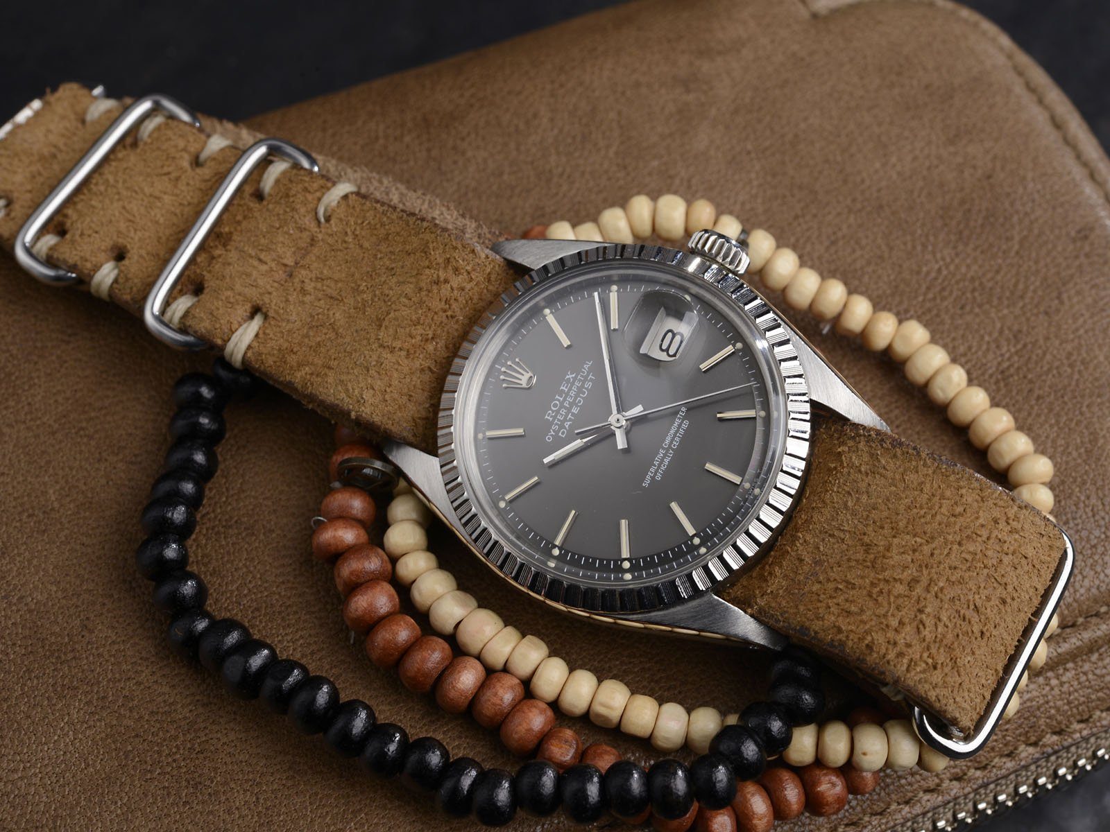 CURATED ROLEX DATEJUST 1600 SHADES OF GREY AND BROWN