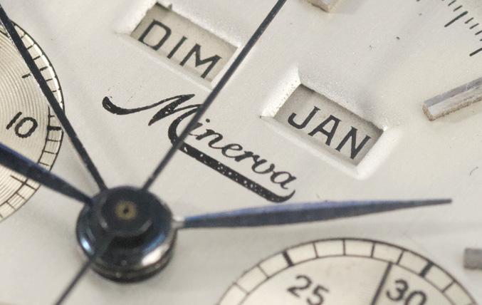 Minerva Triple Date Moonphase Chrono Valjoux 88 1950s 