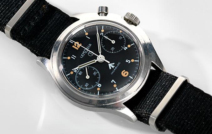 Lemania Chronograph Issued to the Royal Air Force Mono Pusher