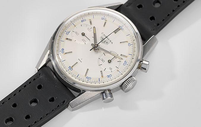 Heuer Carrera Ref 3647d Blue Decima Scale