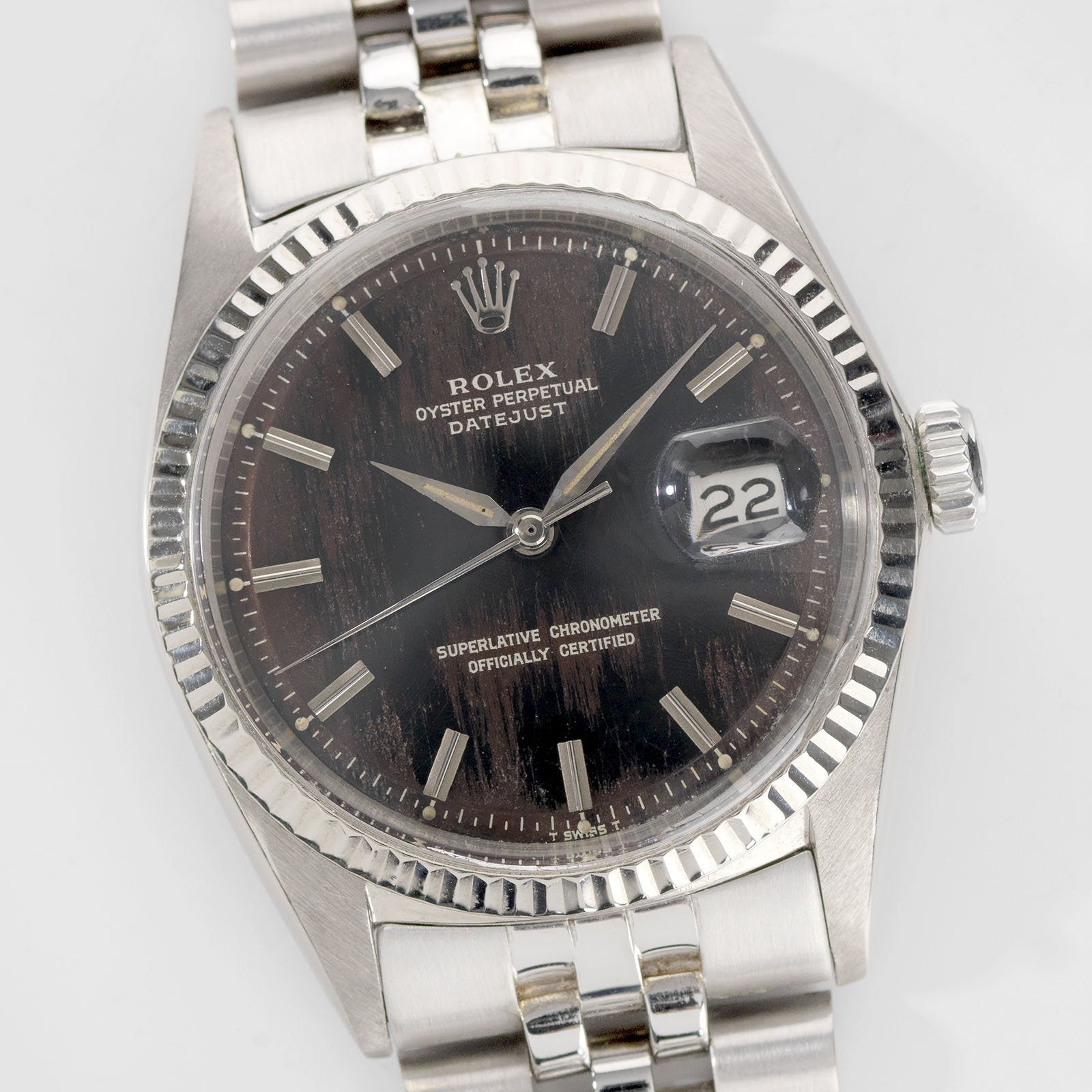 Rolex White Gold Datejust Tropical Dial Reference 1601