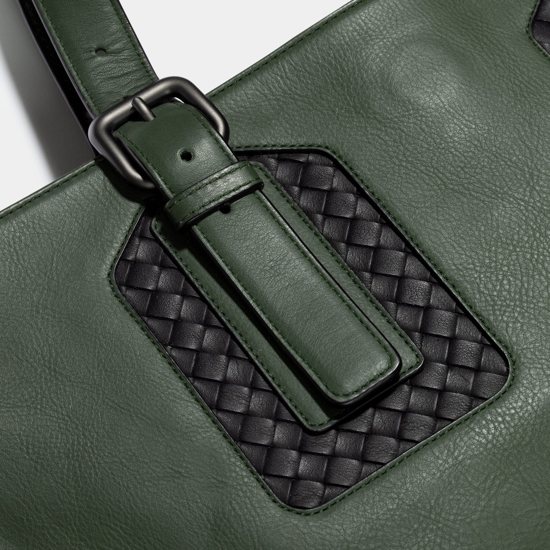 Bottega Veneta Olive Green Intrecciato Business Bag