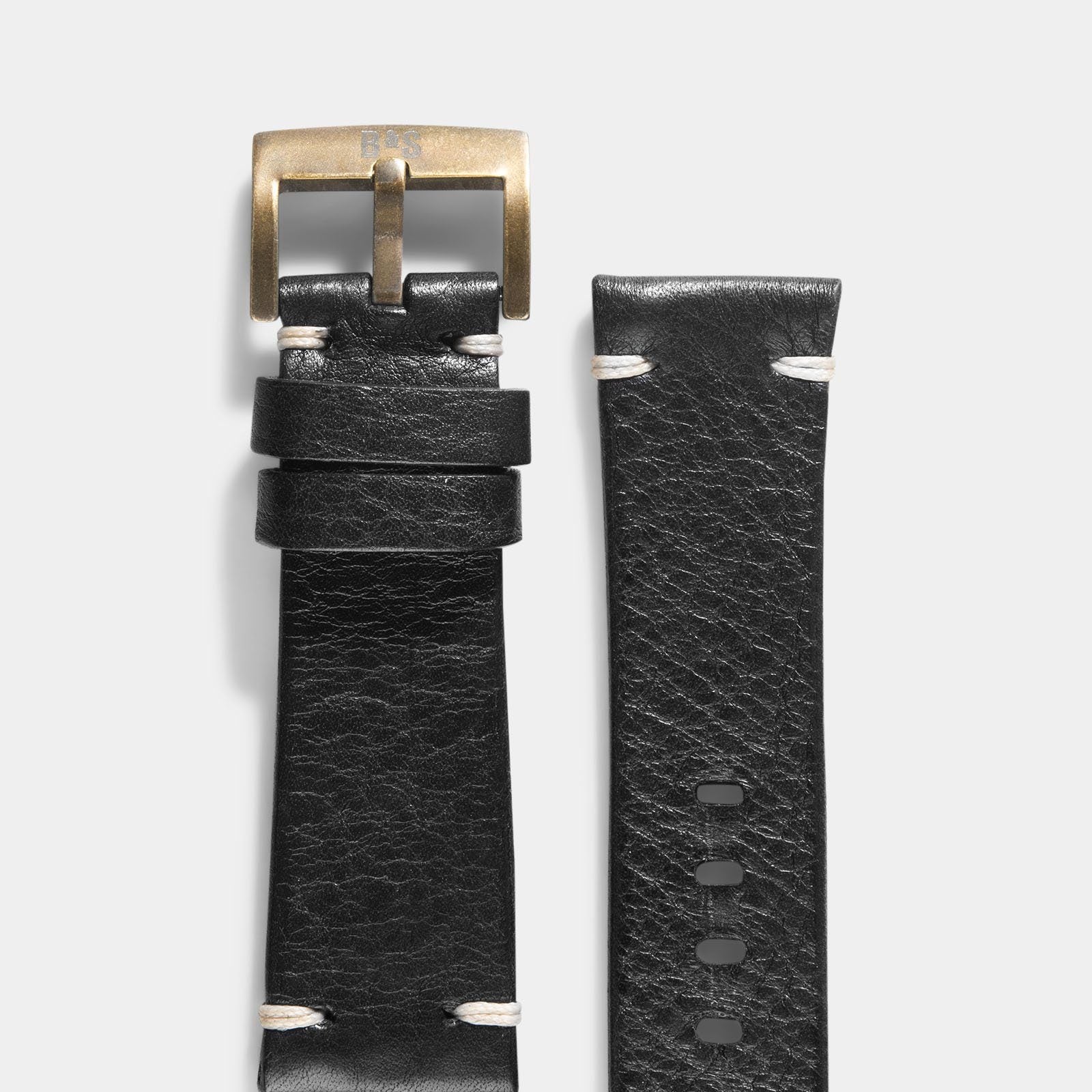 Strap for Tudor Black Bay Bronze - Perfect Match Black Leather Watch Strap