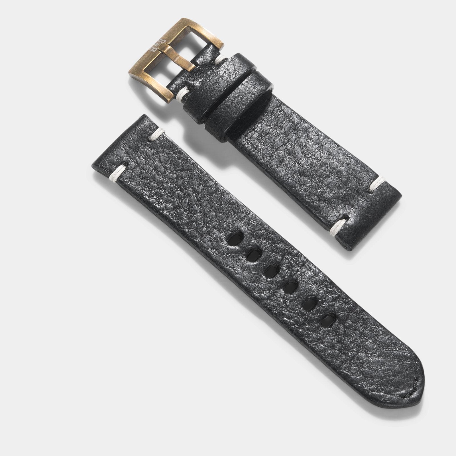 Bronze Perfect Match Black Leather Watch Strap