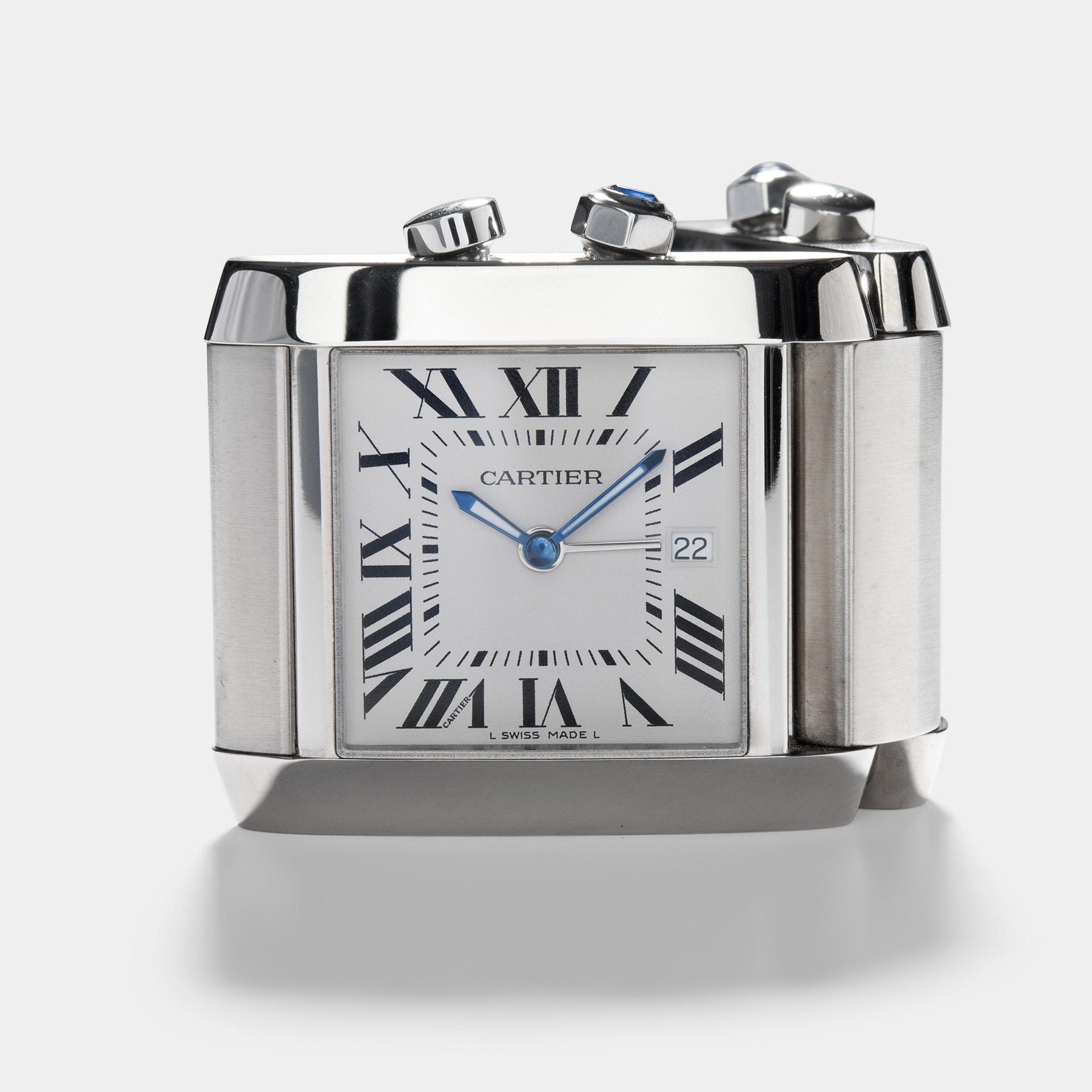 Cartier Tank Francaise 2945 Dual-Time Desk Clock