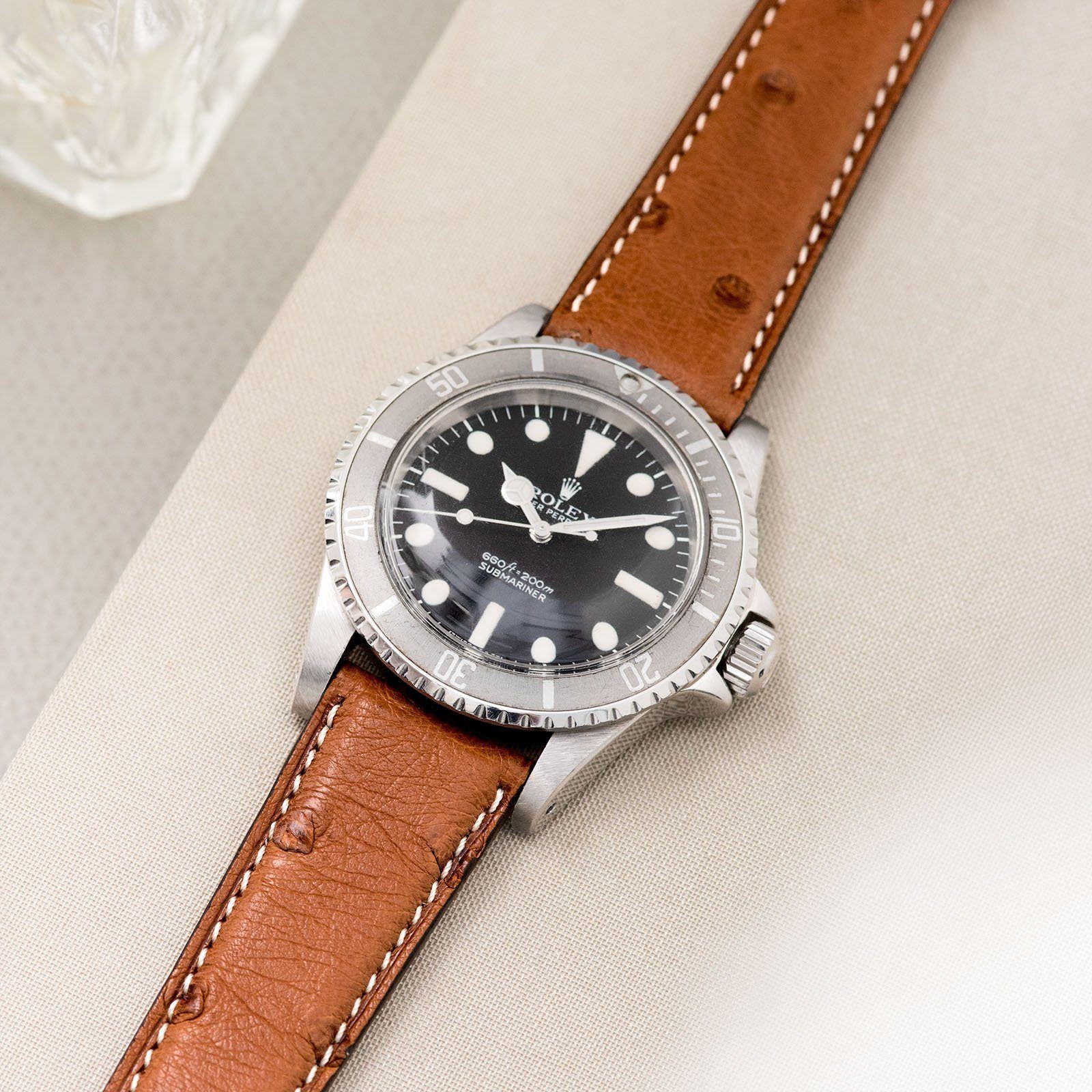 Rolex Cognac Brown Ostrich Leather Watch Strap
