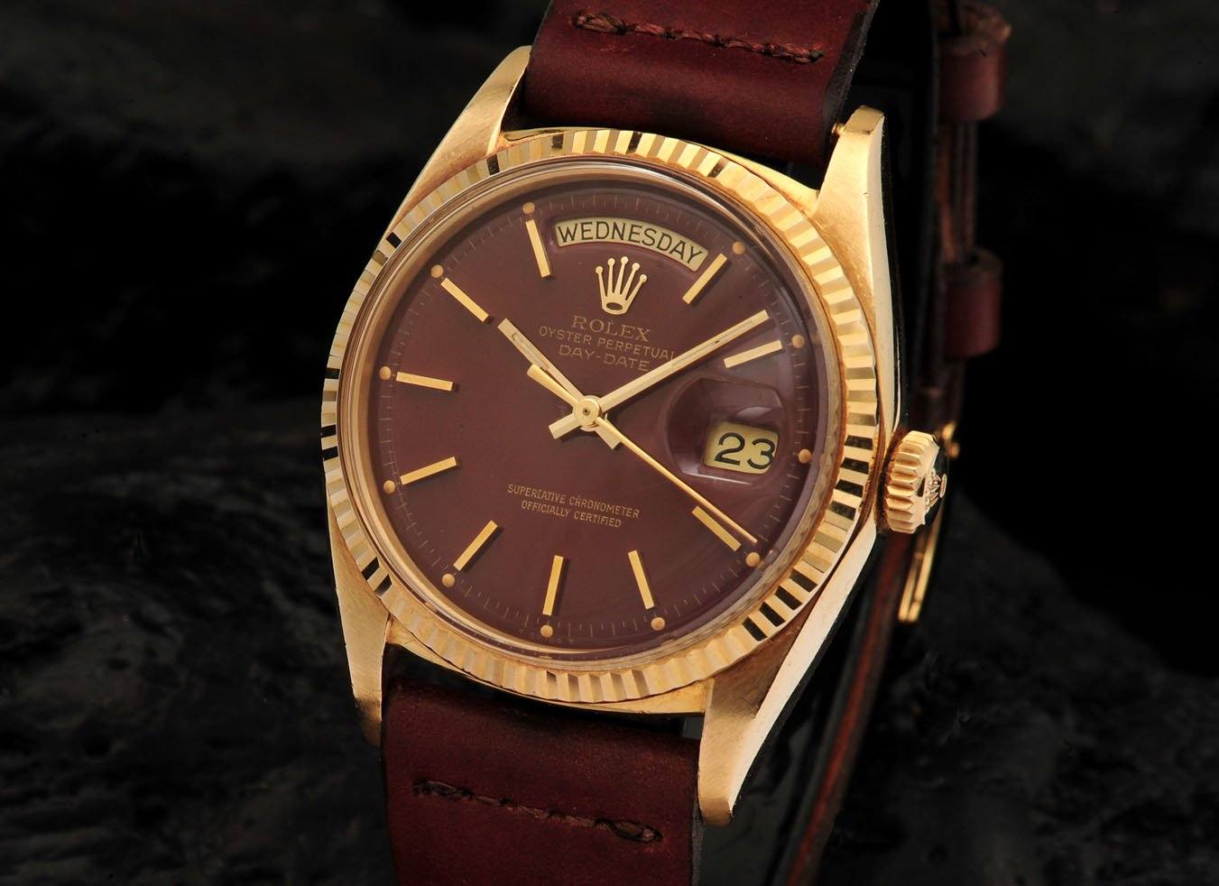 ROLEX 1803 DAYDATE OXBLOOD STELLA