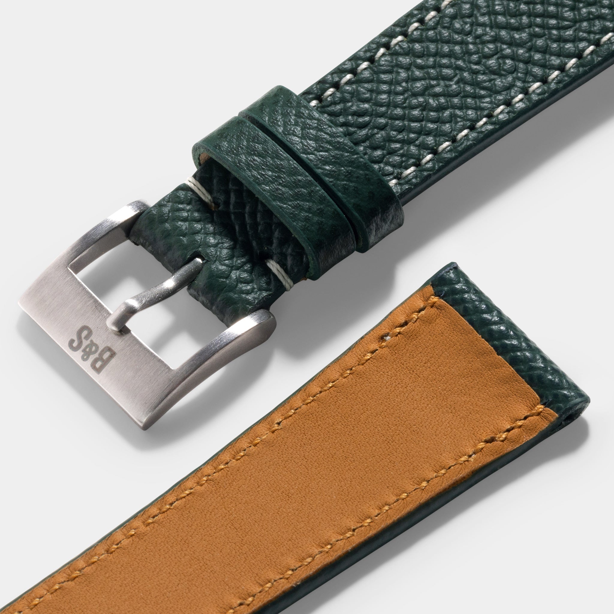 Epsom Dark Green Leather Watch Strap