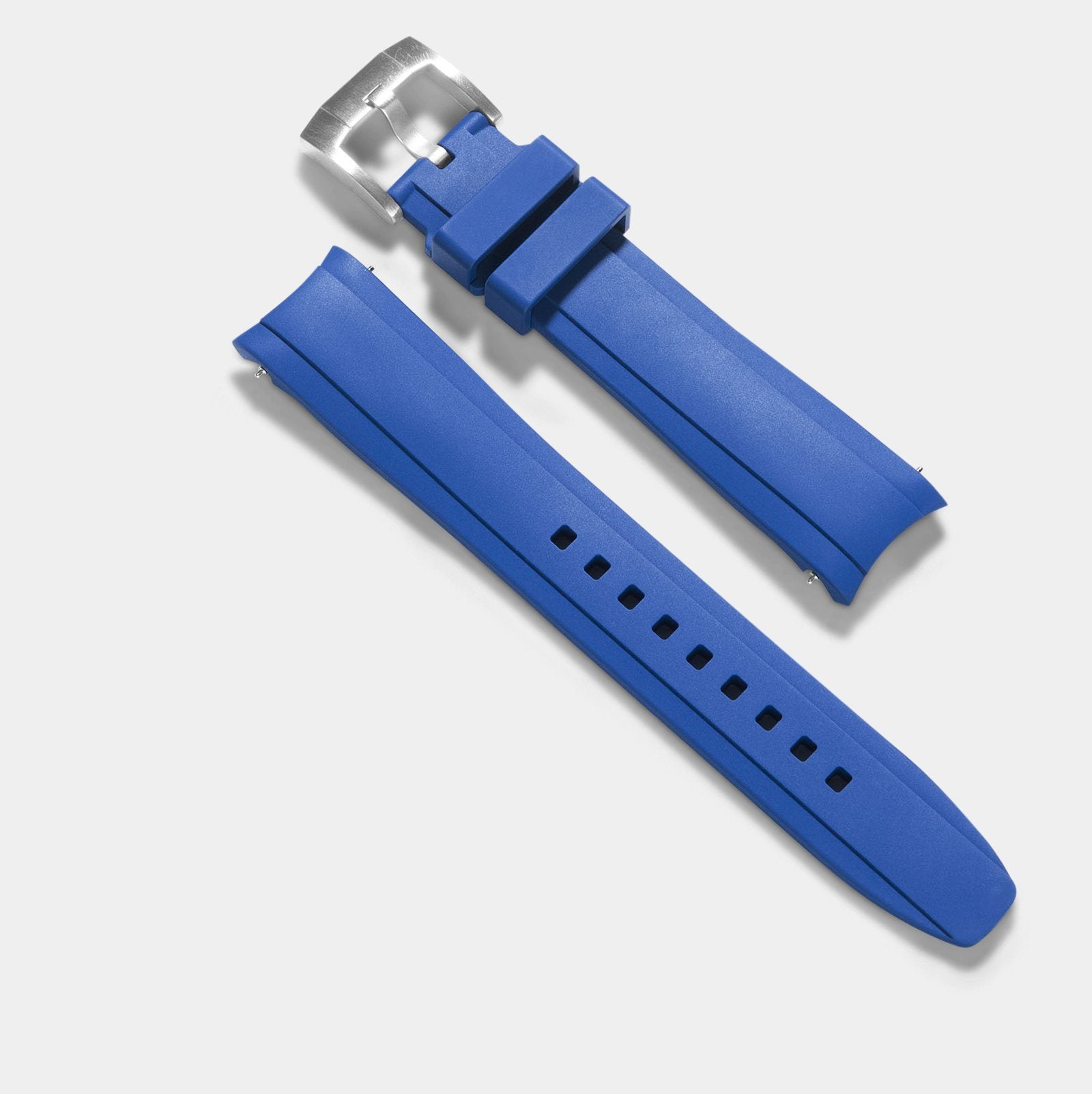 Everest Curved End Blue Rubber Strap With Tang Buckle - ONLY For Modern  Rolex