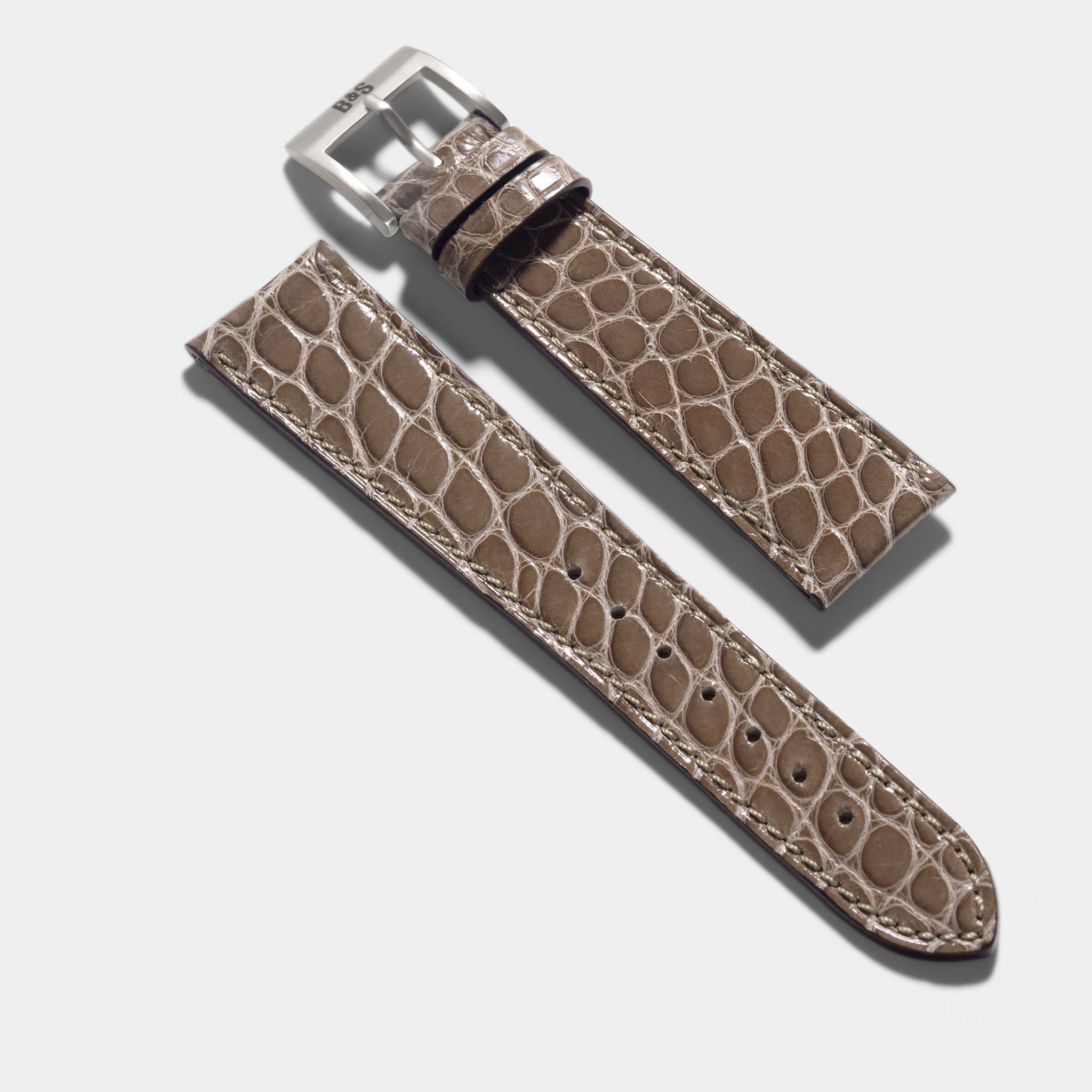 Grey Alligator Leather Watch Strap for luxury watches