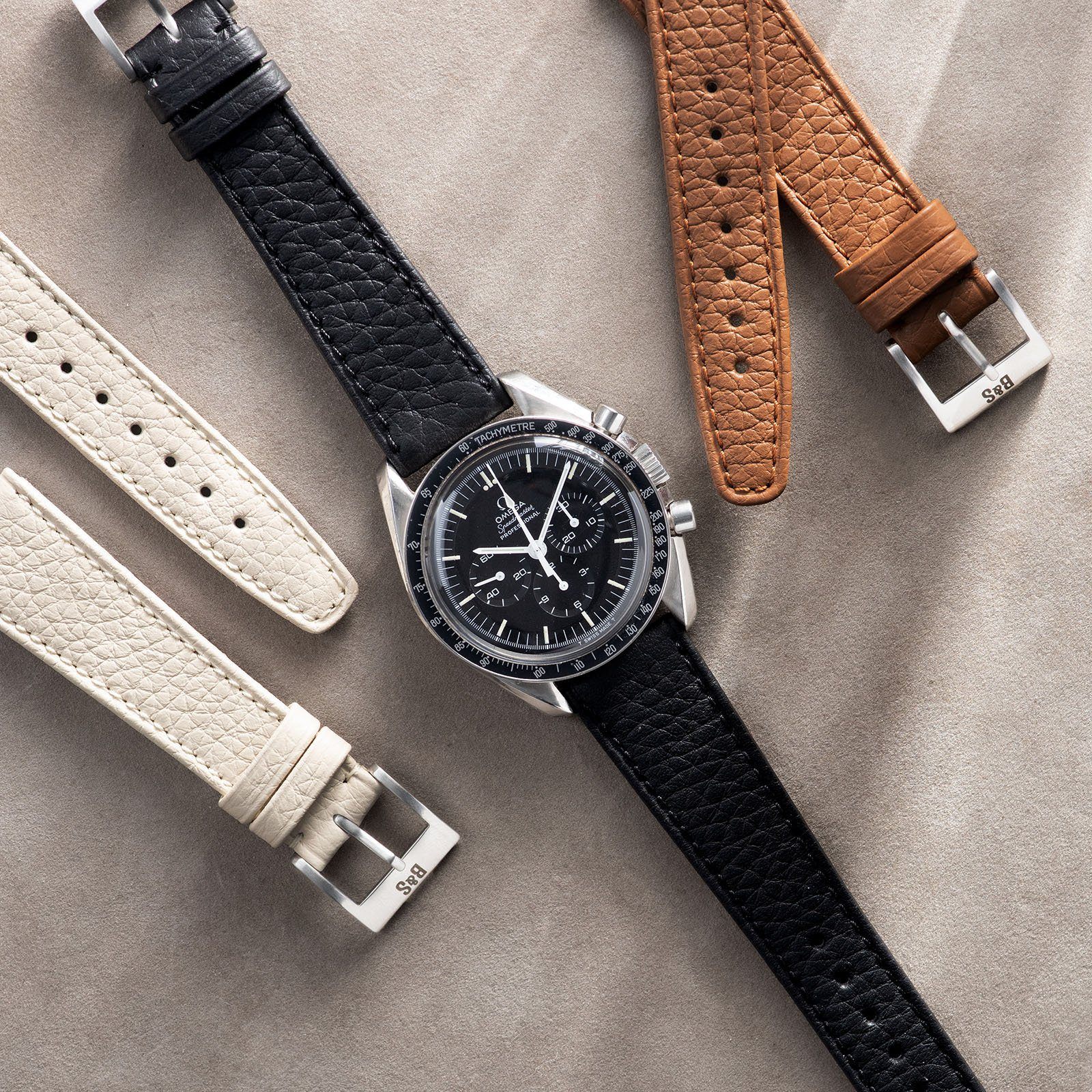 Taurillon Black Speedy Leather Watch Strap - Change It